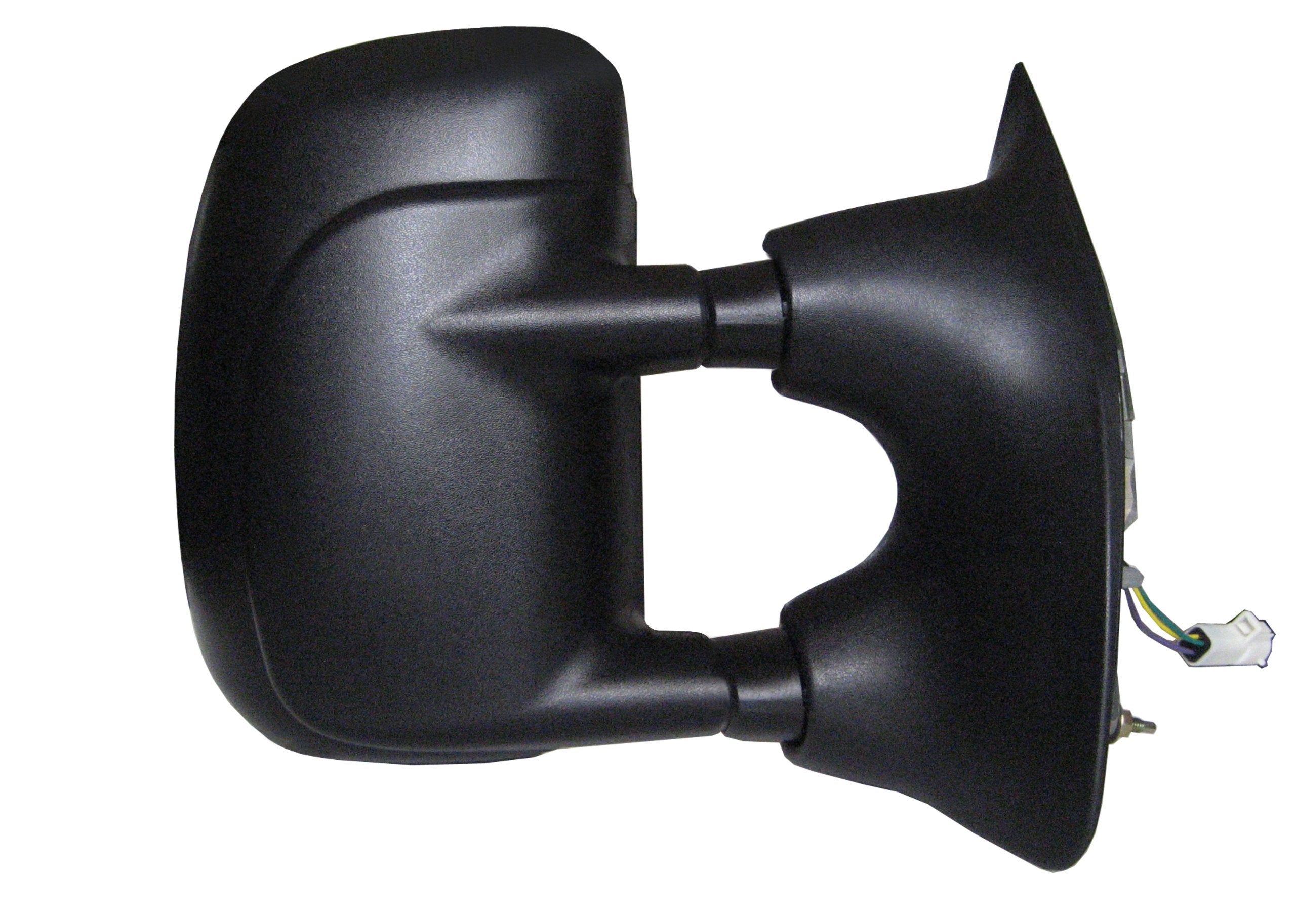 K Source Extendable Passenger Side Towing Mirror for 1999-2000 F Series, Textured Black, Power, Adjustable, Dual Lens, Convex Mirror, Foldaway