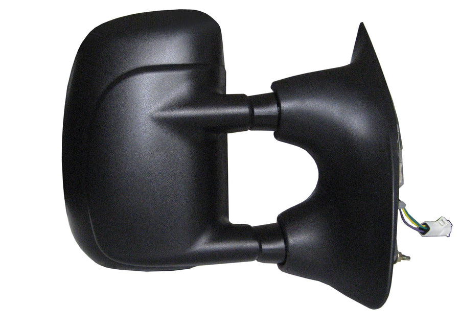 K Source Extendable Passenger Side Towing Mirror for 1999-2000 F Series, Textured Black, Power, Adjustable, Dual Lens, Convex Mirror, Foldaway