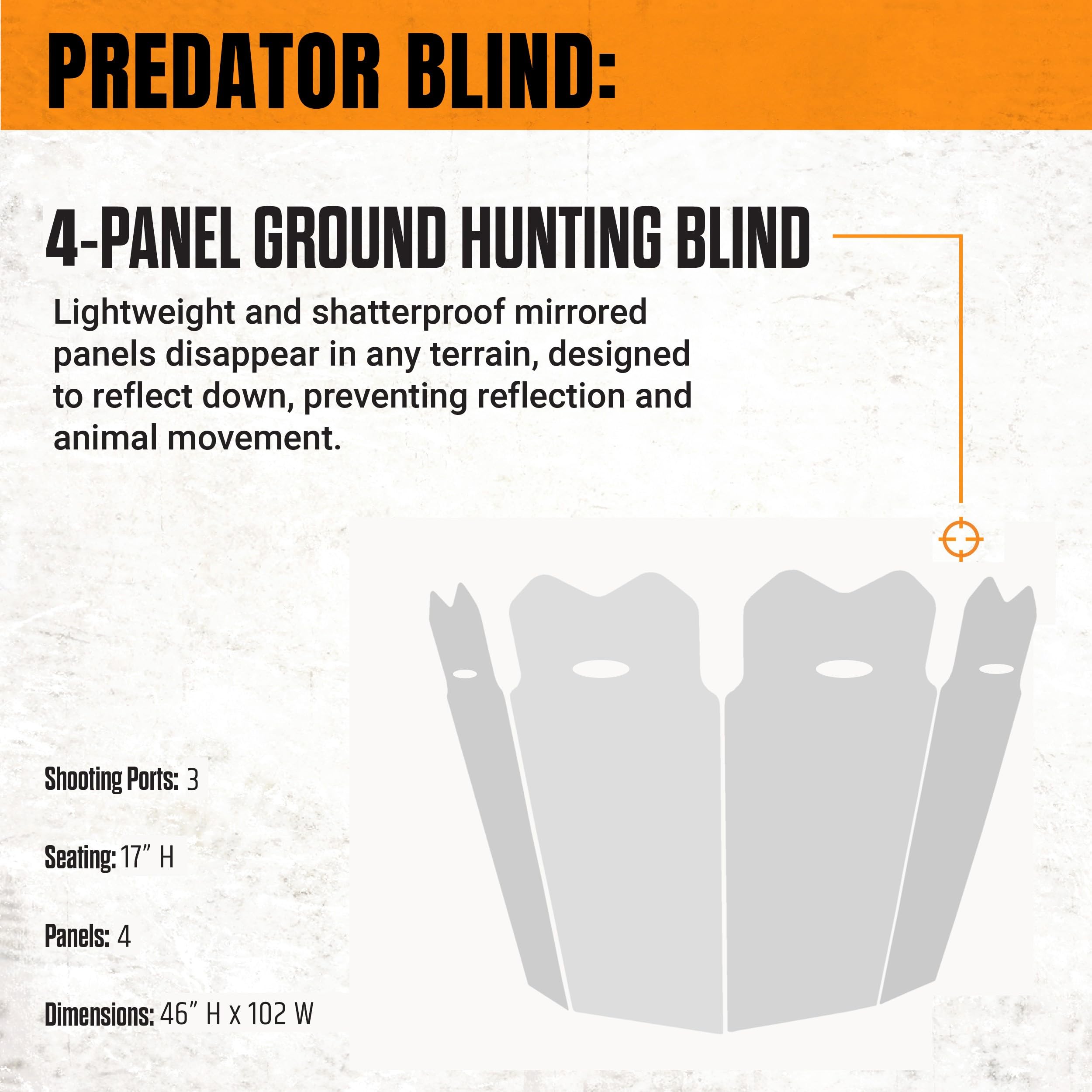 Summit Outdoors Predator GhostBlind Hunting Ground Blind 4-Panel Reflective Hunting Blind