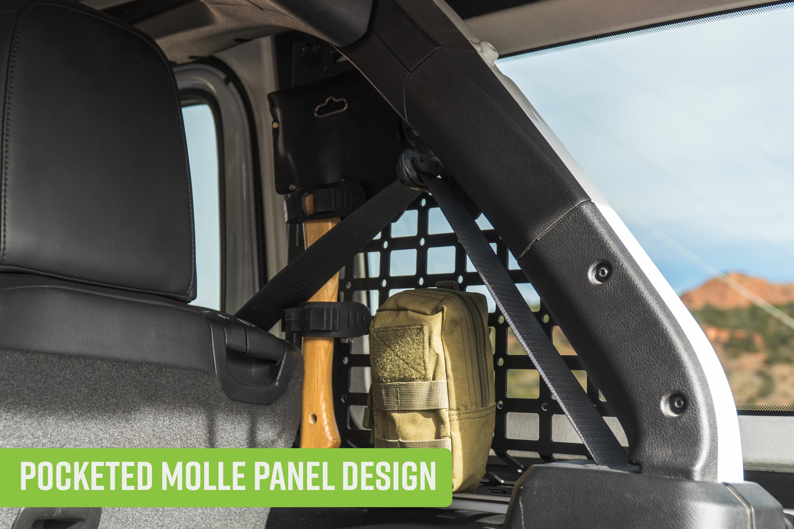 Molle Panels for DV8 Offroad Rear Window 2018-2025 Jeep Wrangler JL 4-Door | Versatile Mounting Solutions | Integrated M6 Slots for Carriage Bolt Mounting | Rigid Fitment | Fully Bolt-On