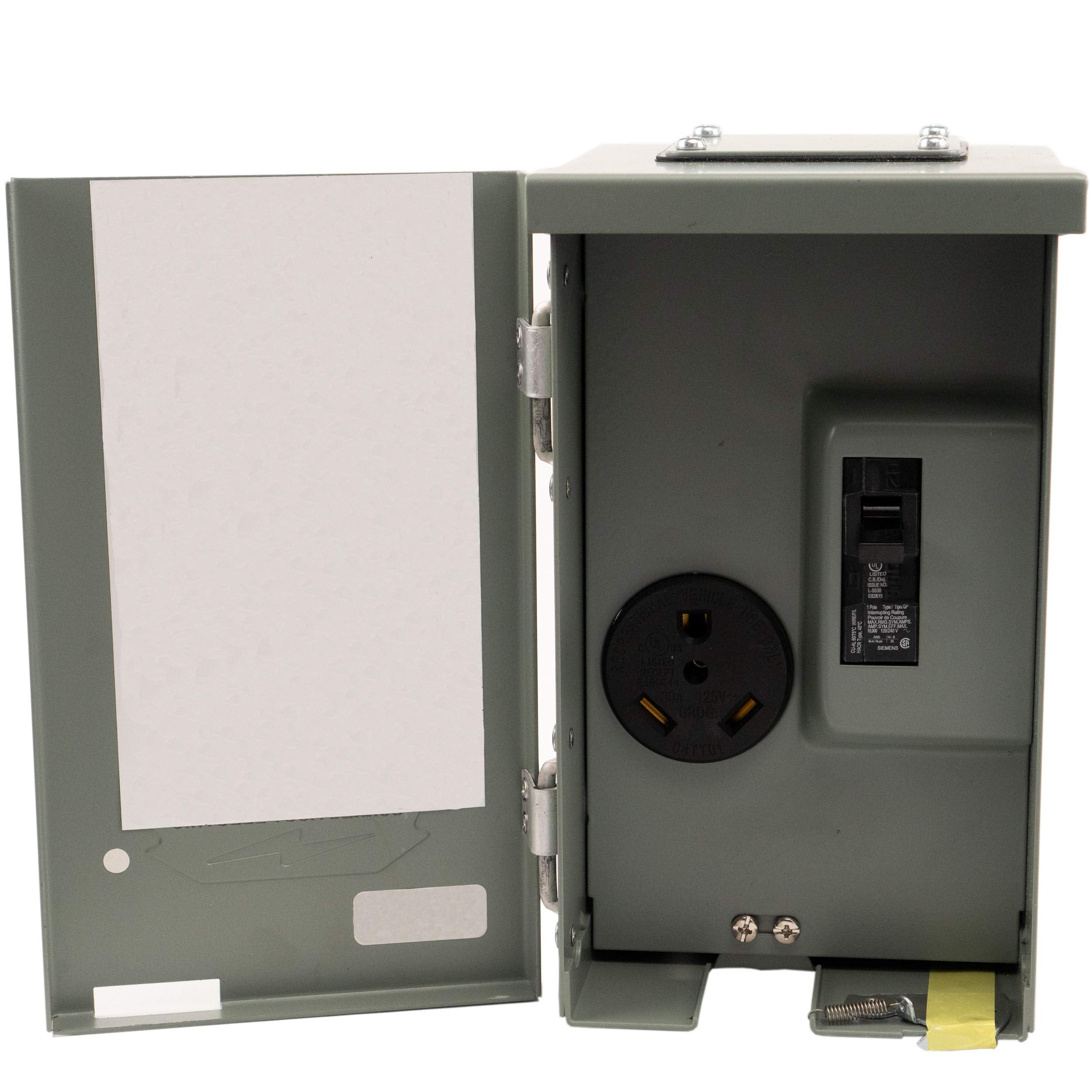 30 Amp Power Outlet Box with Breaker, Grey Connecticut Electric Parallax Power Supply (CESMPSC13-HR)