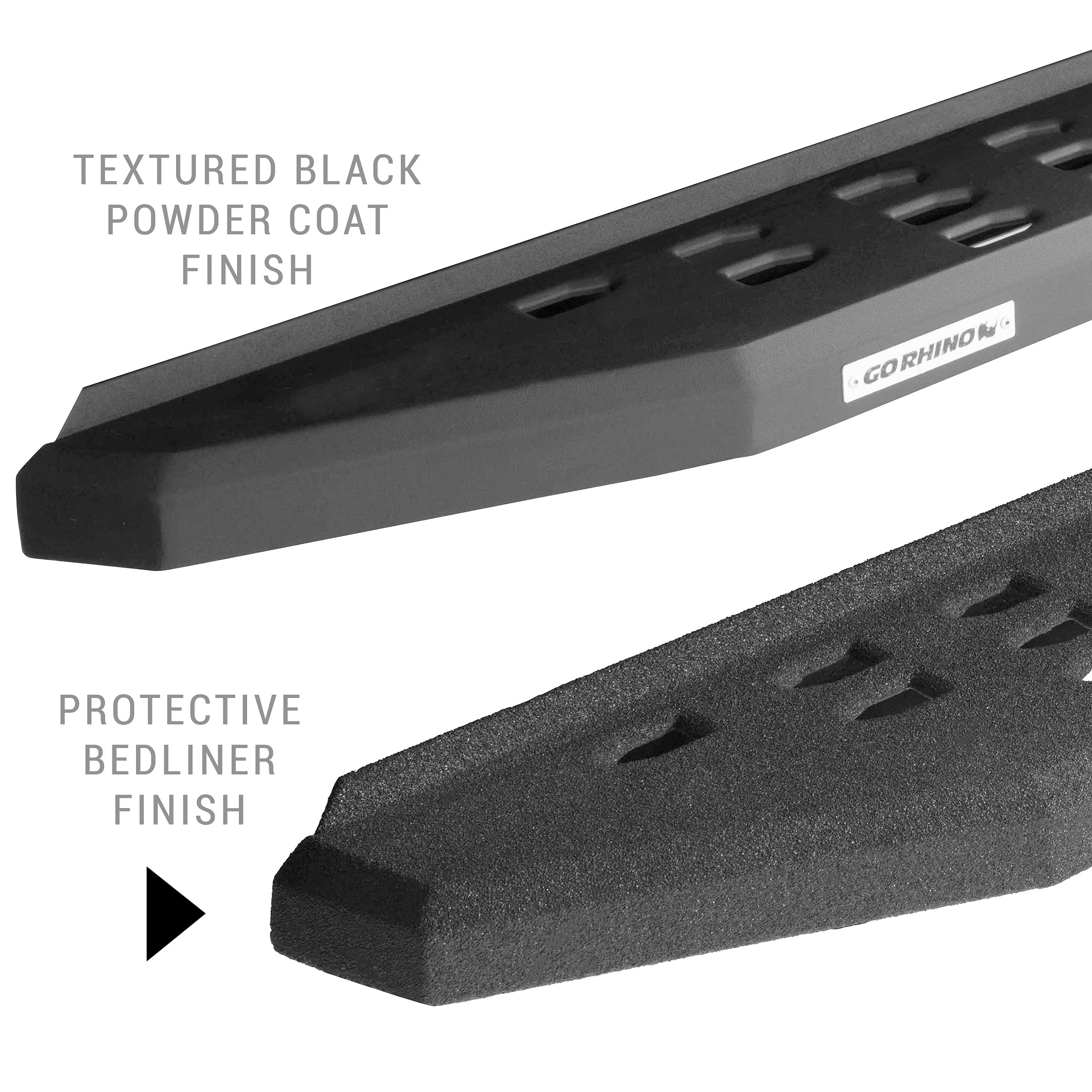 RB20 Running Boards & Brackets Go Rhino | Galvanized Steel, Protective Bedliner Coating | 69412973T | Fits 2021-2025 Ford Bronco 2-Door (Excludes Bronco Sport)