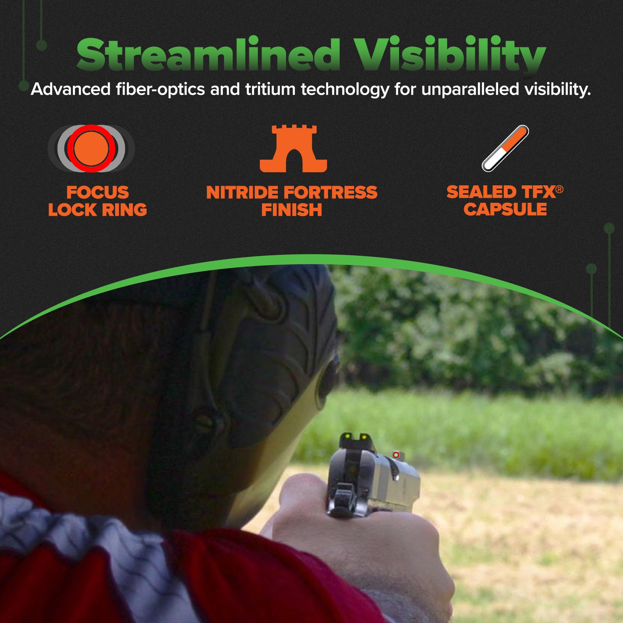 TruGlo TFK Pro Handgun Sight Accessories Set with Fortress Finish Protection and Angled Rear Sight for Kimber Model Guns