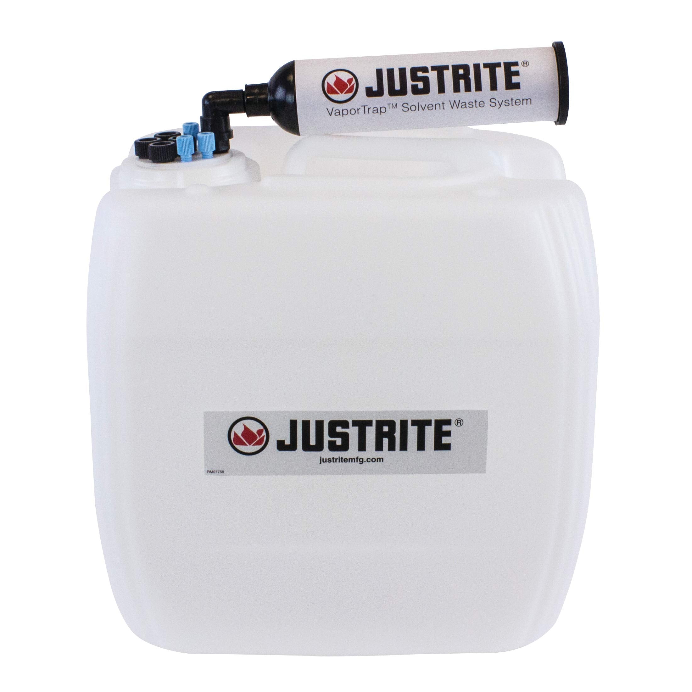 VaporTrap Justrite 12844 Carboy with Filter Kit, 70mm, 13.5L, 8 Ports