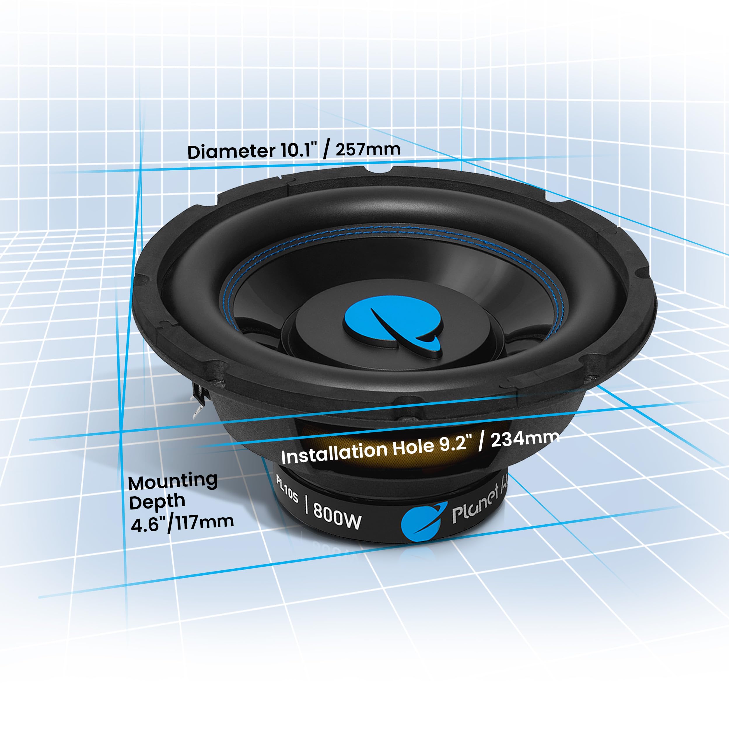 Planet Audio Anarchy Series PL10S 10 Inch Car Subwoofer - 800 Watts Max, Single 4 Ohm Voice Coil, Sold Individually, Hook Up to Amp