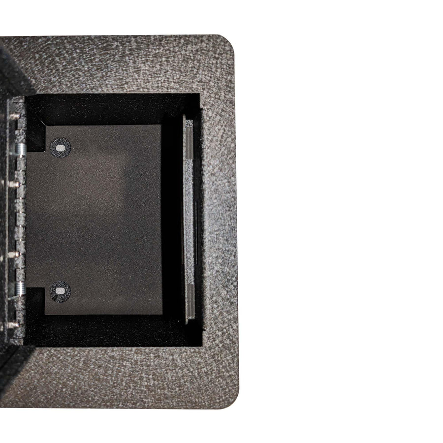Center Console Safe Black Horse, Black Gun Box Organizer with 4 Digit Combination Resettable Lock Compatible with 2021-2021 Chevrolet Tahoe|2021-2021 GMC Yukon-ASGM09