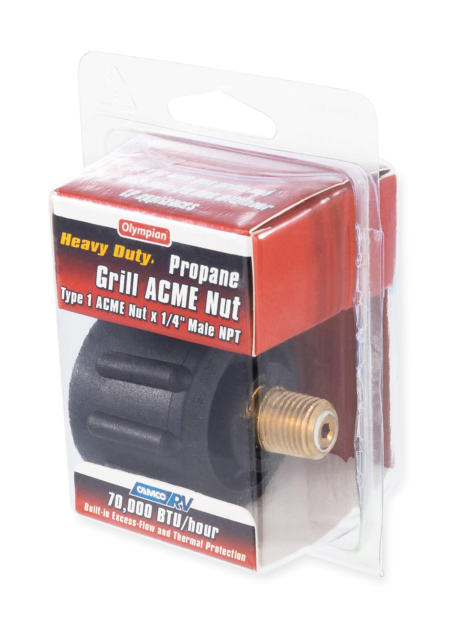 Black Camco Propane Acme Nut - 70,000 BTUs