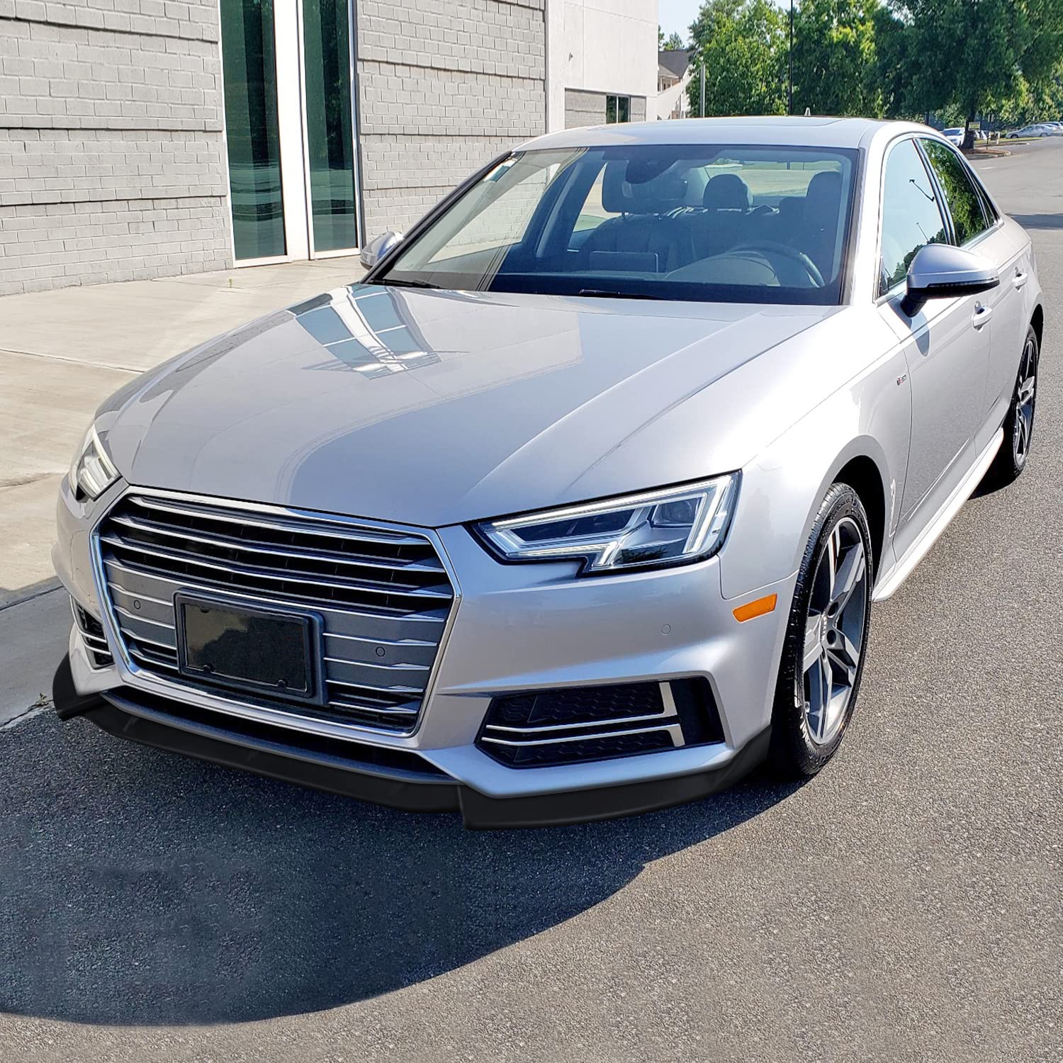 Matte Black Spec-D Tuning Front Bumper Lip Compatible with 2017-2018 Audi A4, 2018 S4