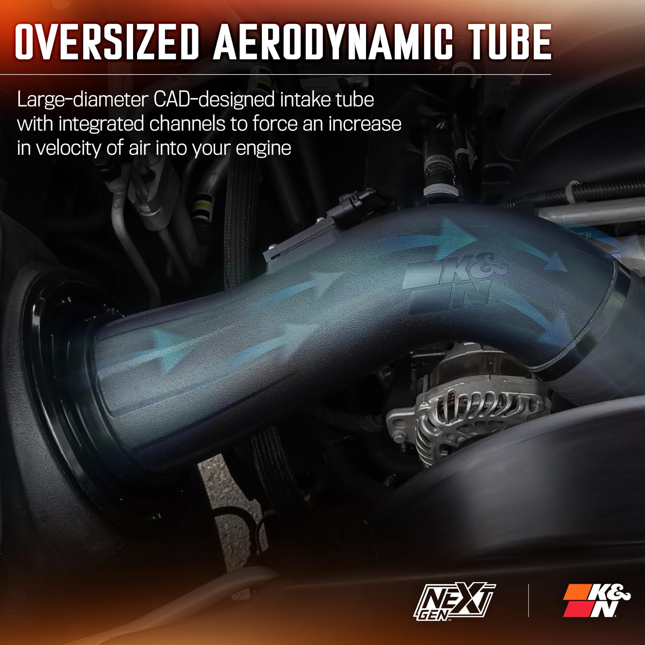 NextGen K&N Cold Air Intake System: High-Flow Cotton Filter: Compatible with 2020-2025 Chevrolet/GMC: Silverado 2500 & 3500, Sierra 2500 & 3500, 50-3103
