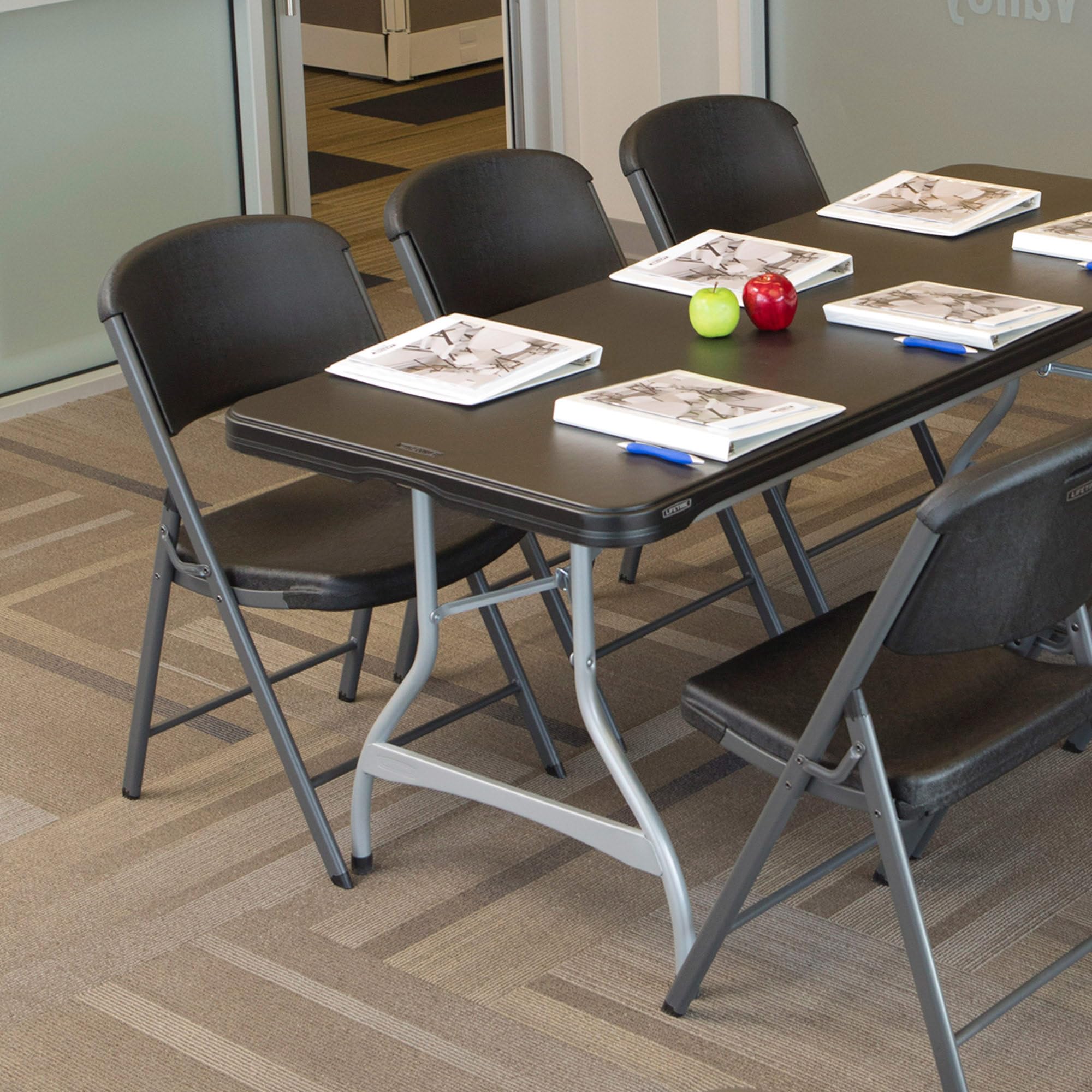 6-Ft LIFETIME Commercial Stacking Folding Table (Black)