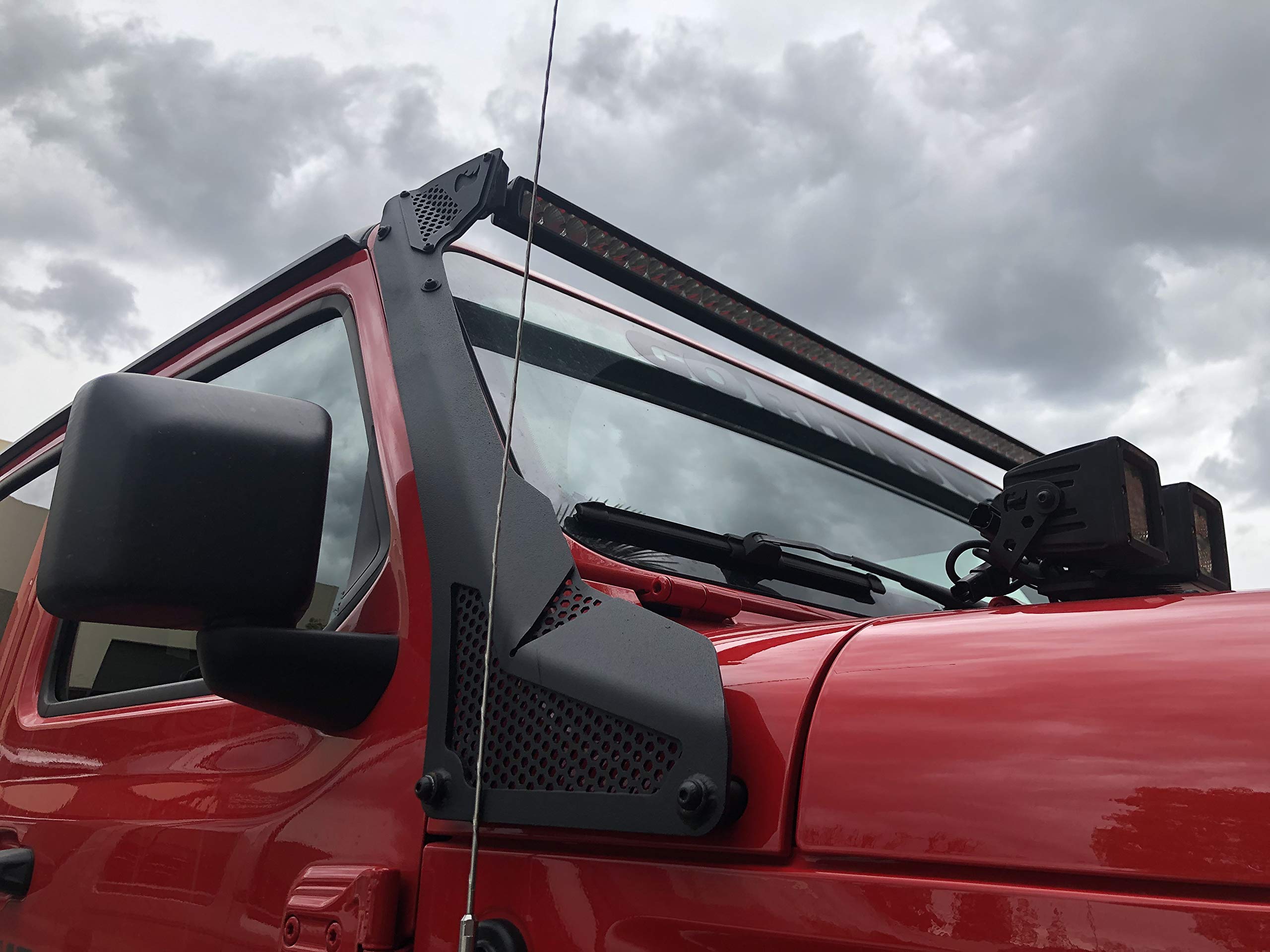 Go Rhino Windshield XE Light Frame for 50" LED Light Bar | Mild Steel, Textured Black | 730500T | Fits 2018-2024 Jeep Wrangler JL/JLU; 2020-2024 Jeep Gladiator JT Excludes Mojave Models