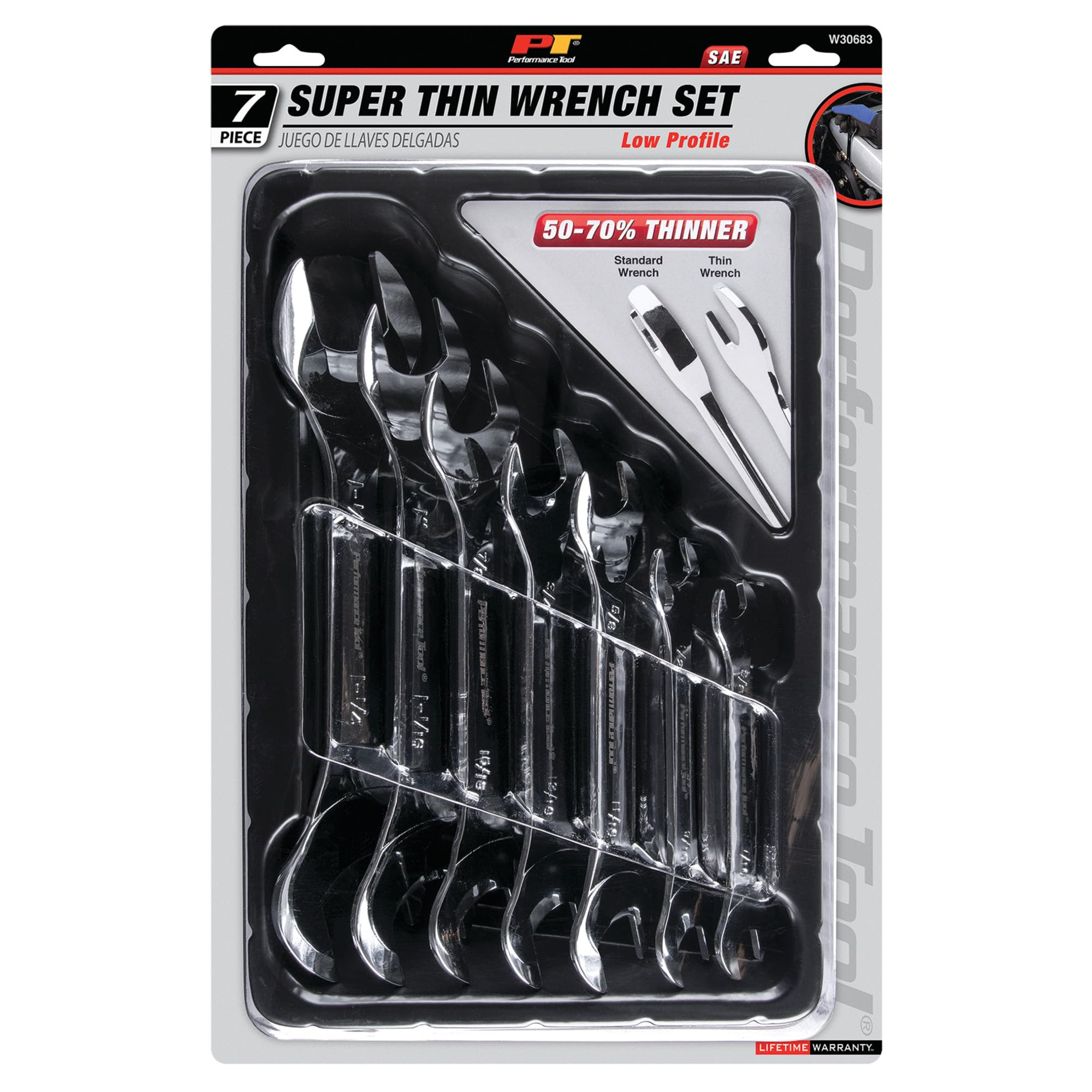 W30683 Performance Tool Polycarbonate SAE Wrench Set, 3/8-Inch to 1-Inch