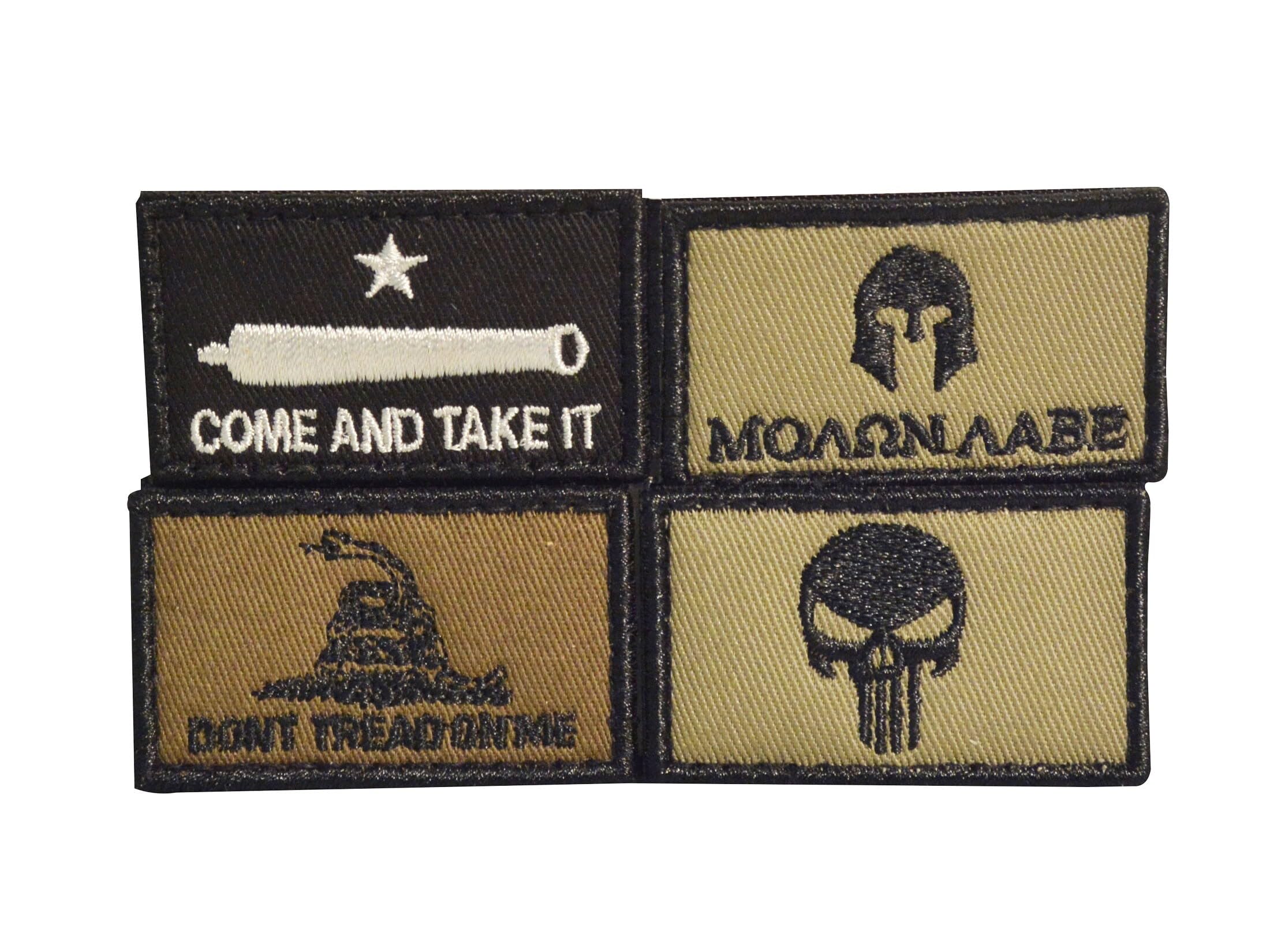Patriot Patch Kit Walker's Hook & Loop Attachable Embroidery Design Patch Set for Earmuffs, Hats, Backpack, Military Shooting Outdoor EDC Uniforms & Gear - 4 Pcs - Come & Take It