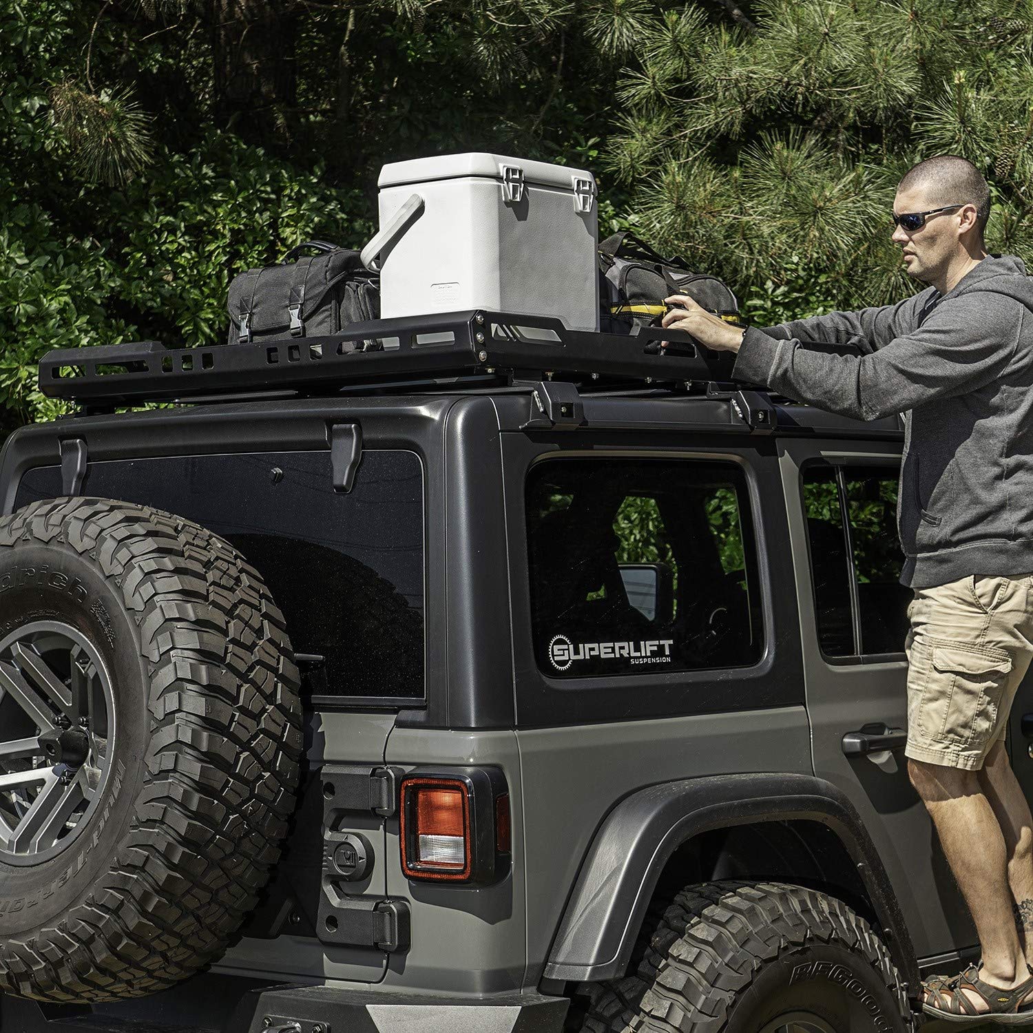 Roof Rack Rugged Ridge 11703.04, With Basket; 18-Current Jeep Wrangler JL 4-Door Hardtops