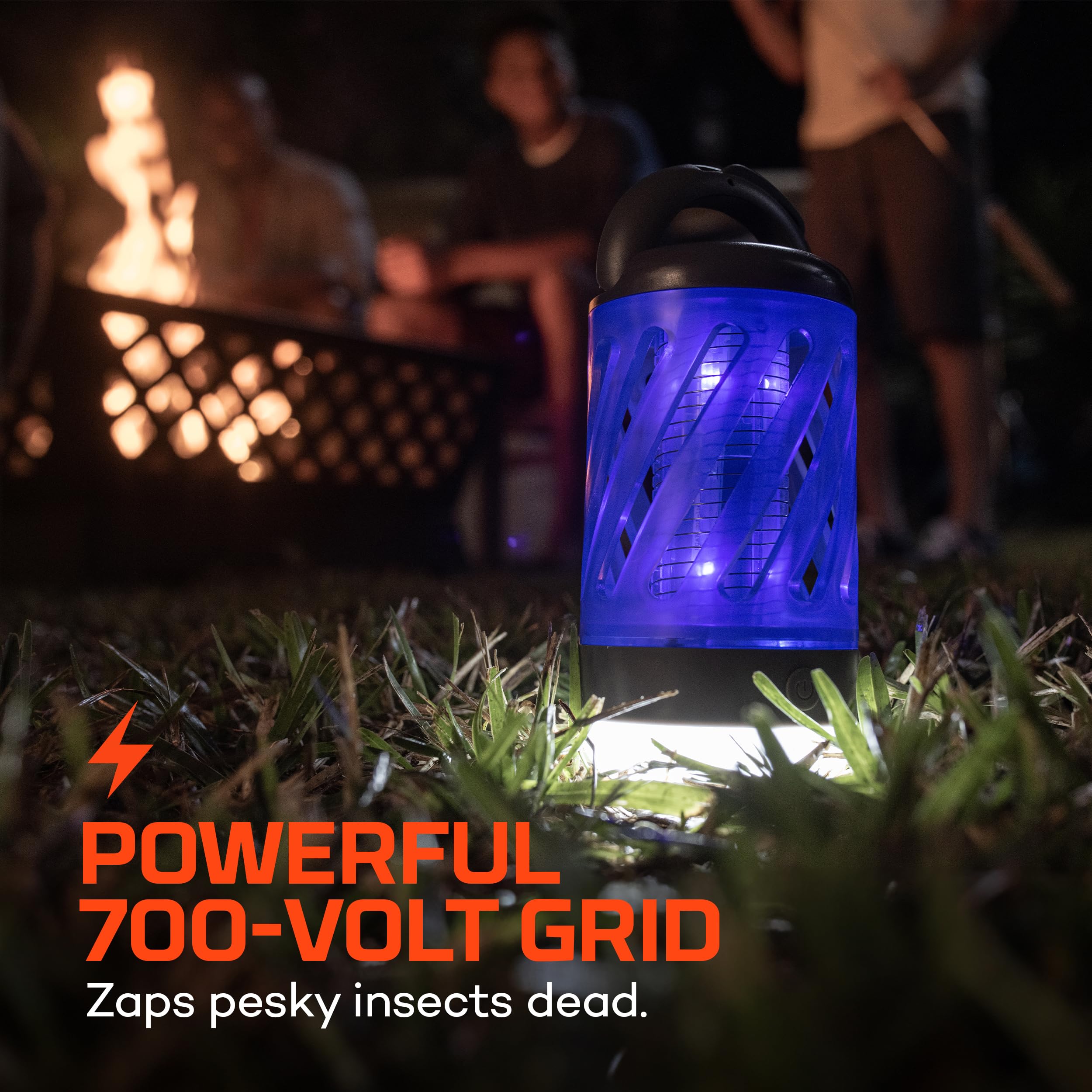 NEBO Bug Zapper Mini & Lantern with Dual Band UV Light Zaps Insects by The Powerful 700-volt Electrical Grid, Easily Fits in Backpack for Hiking, Camping, Hunting and Fishing