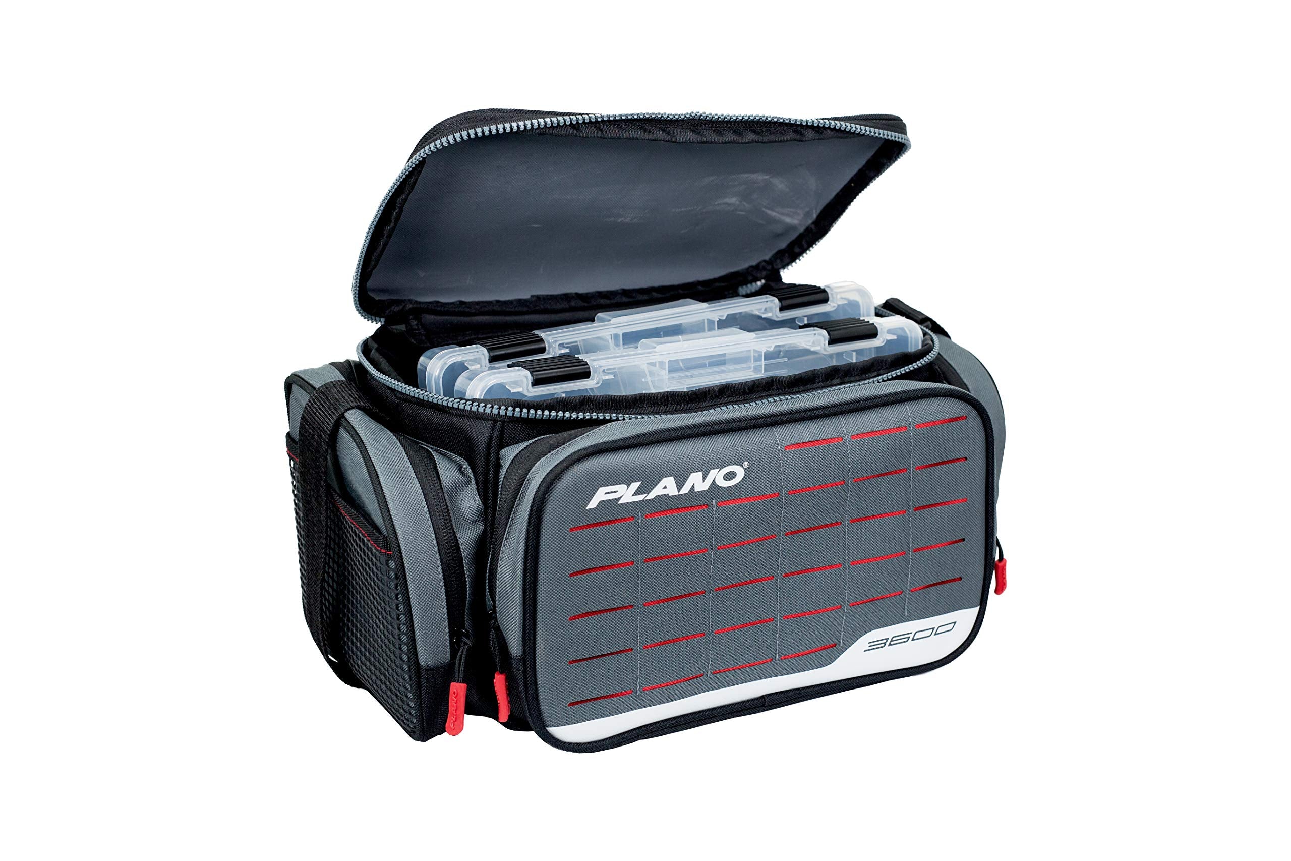 Plano 3600 Weekend Series Tackle Case, Medium, Gray Fabric, Includes 2 Stowaway Utility Storage Boxes for Fishing Baits & Lures, Premium Soft Fishing Storage