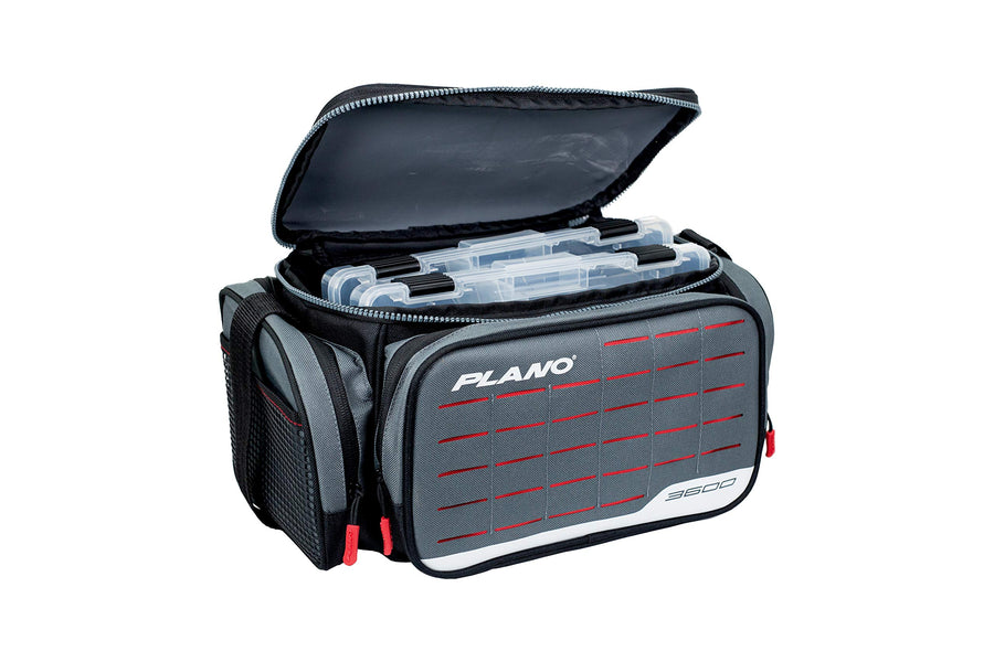 Plano 3600 Weekend Series Tackle Case, Medium, Gray Fabric, Includes 2 Stowaway Utility Storage Boxes for Fishing Baits & Lures, Premium Soft Fishing Storage