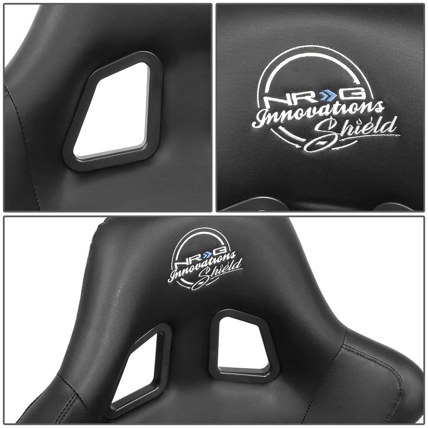 NRG Innovations Grey NRG-FRP-310GY-SHIELD FRP Bucket Seat With Headrest Water Resistant Vinyl (Medium)