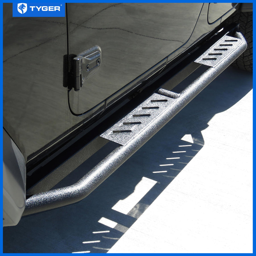 Tyger Auto Trax Side Steps 2018-2026 Compatible with Jeep Wrangler JL 4-Door (Not Fit JK) | TG-TX7J27118 | Textured Black Rail Running Board