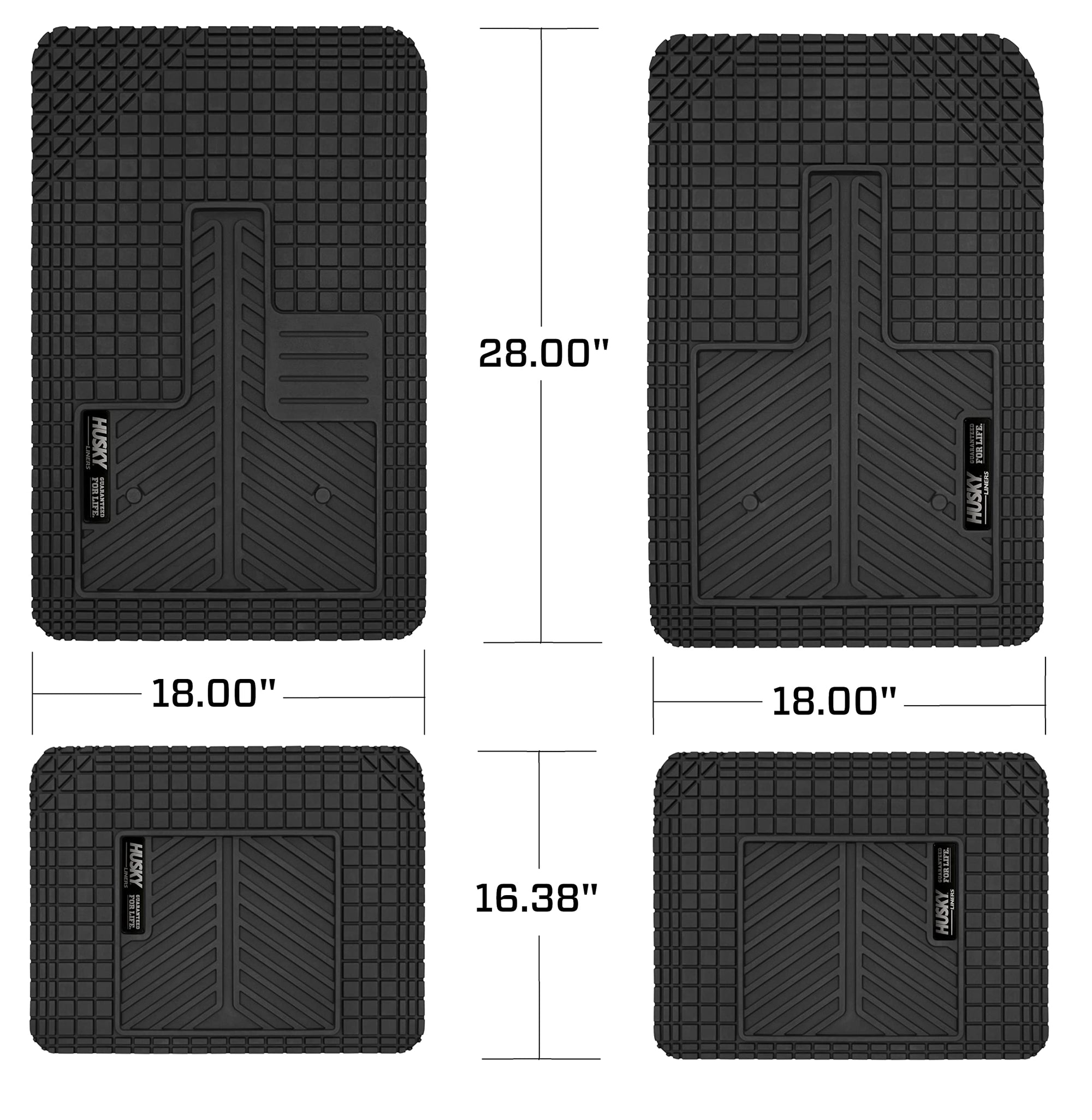 Husky Liners | Automotive Floor Mats Uni-Fit/Universal | Fits Cars, Trucks, Vans, SUV's | Black | 51502 | All Weather Protection | Easy Trim to FIT