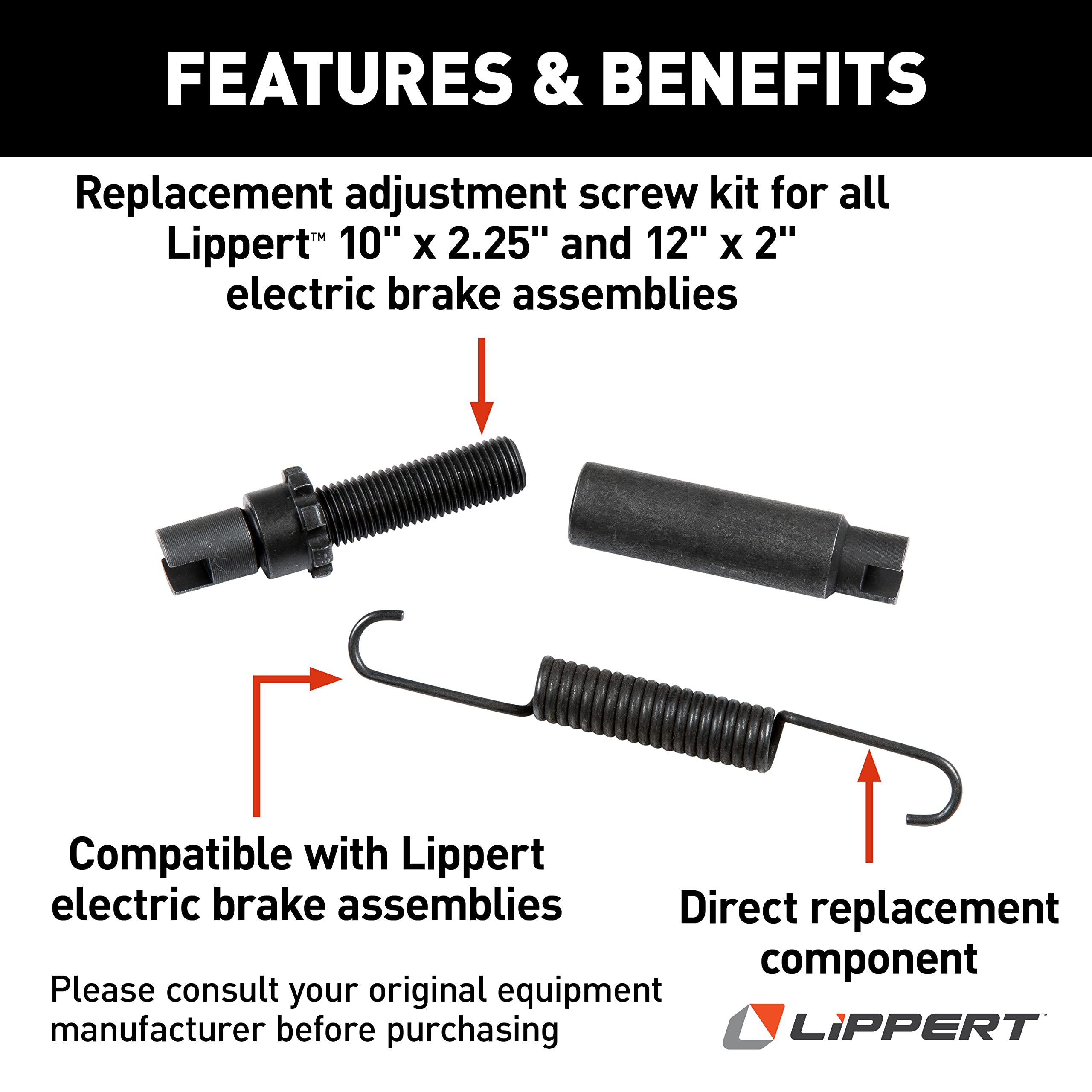 Adjustment Screw Kit Replacement for RV Trailer Electric Brake Assembly