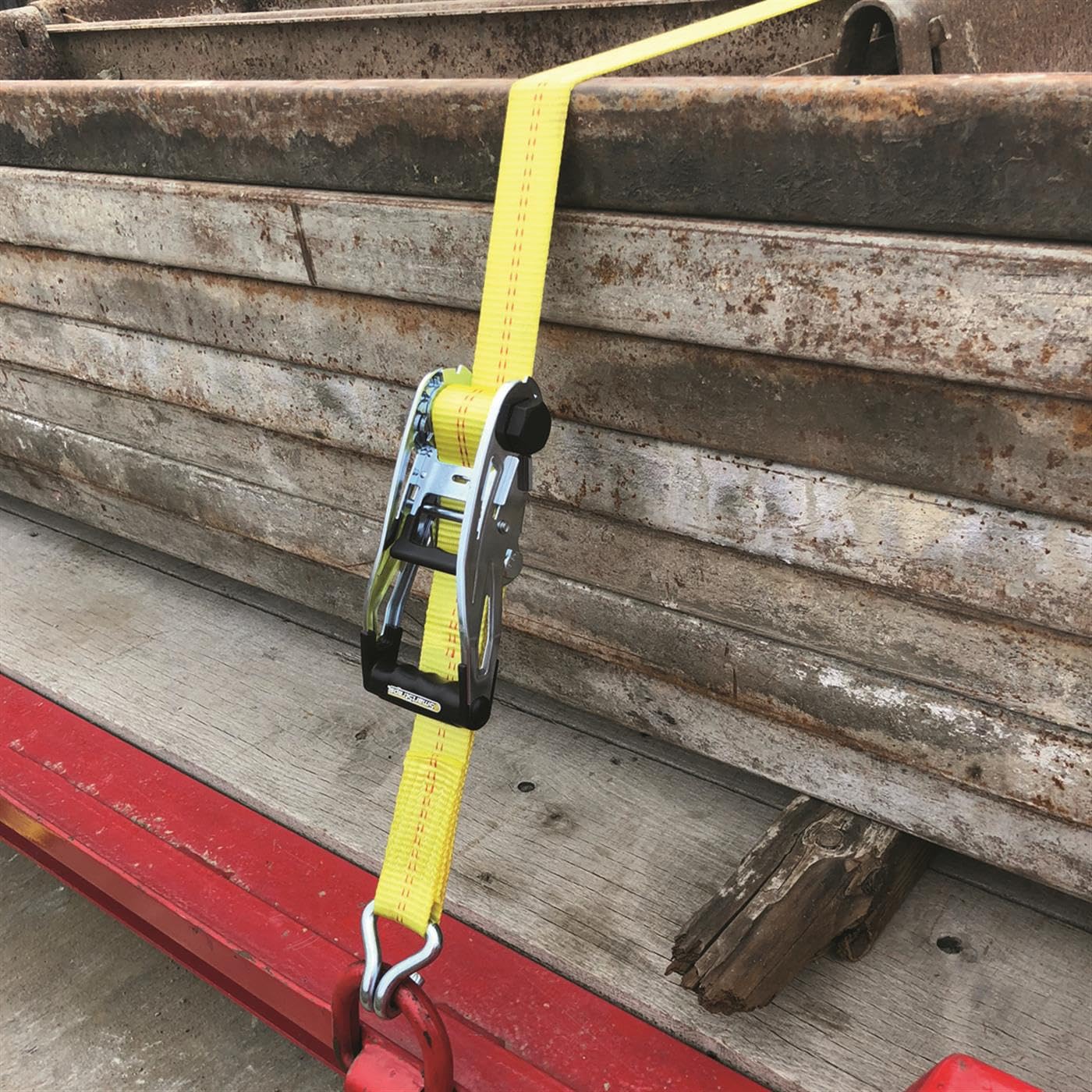 27-Foot SmartStraps Premium Ratchet Straps, Yellow (1pk) – 10,000 lbs Break Strength, 3,333 lbs Safe Work Load - Commercial Tie-Downs Designed for Heavy-Duty Transport - Safely Haul Large Equipment, Tractors, Vehicles and More
