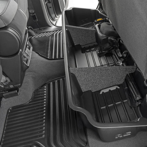 Rough Country Under Seat Storage for 1500 Chevy Silverado (2019-2025) & 2500HD/3500HD (2020-2025) Double Cab - Custom-Fit, Durable, Anti-Skid Thermoplastic