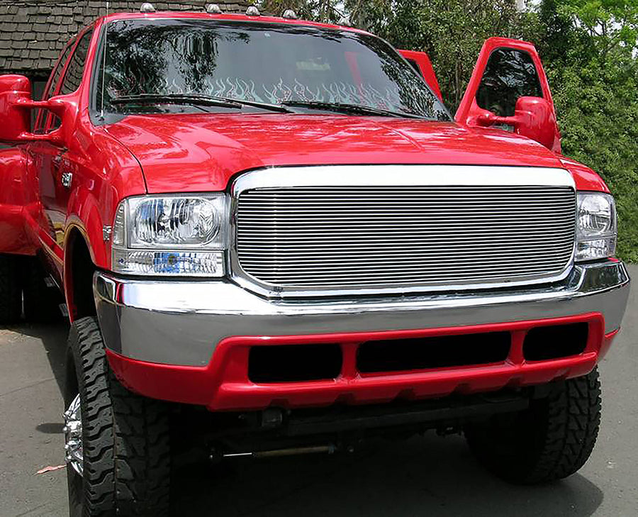 Horizontal T-Rex 20574 Aluminum Polished Finish Billet Full Face Grille Insert for Ford Super Duty