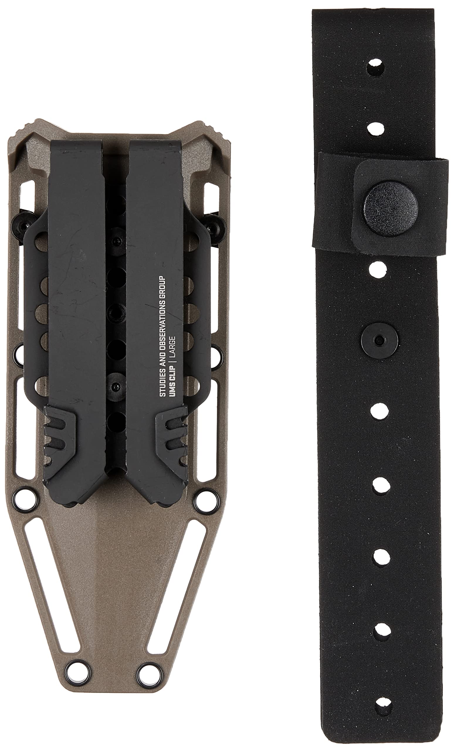 Recondo FX SOG Partially Serrated Fixed-Blade Tactical Duty Knife |Full-Tang CRYO 440C Stainless Steel Blade | Rubberized Grip, FDE