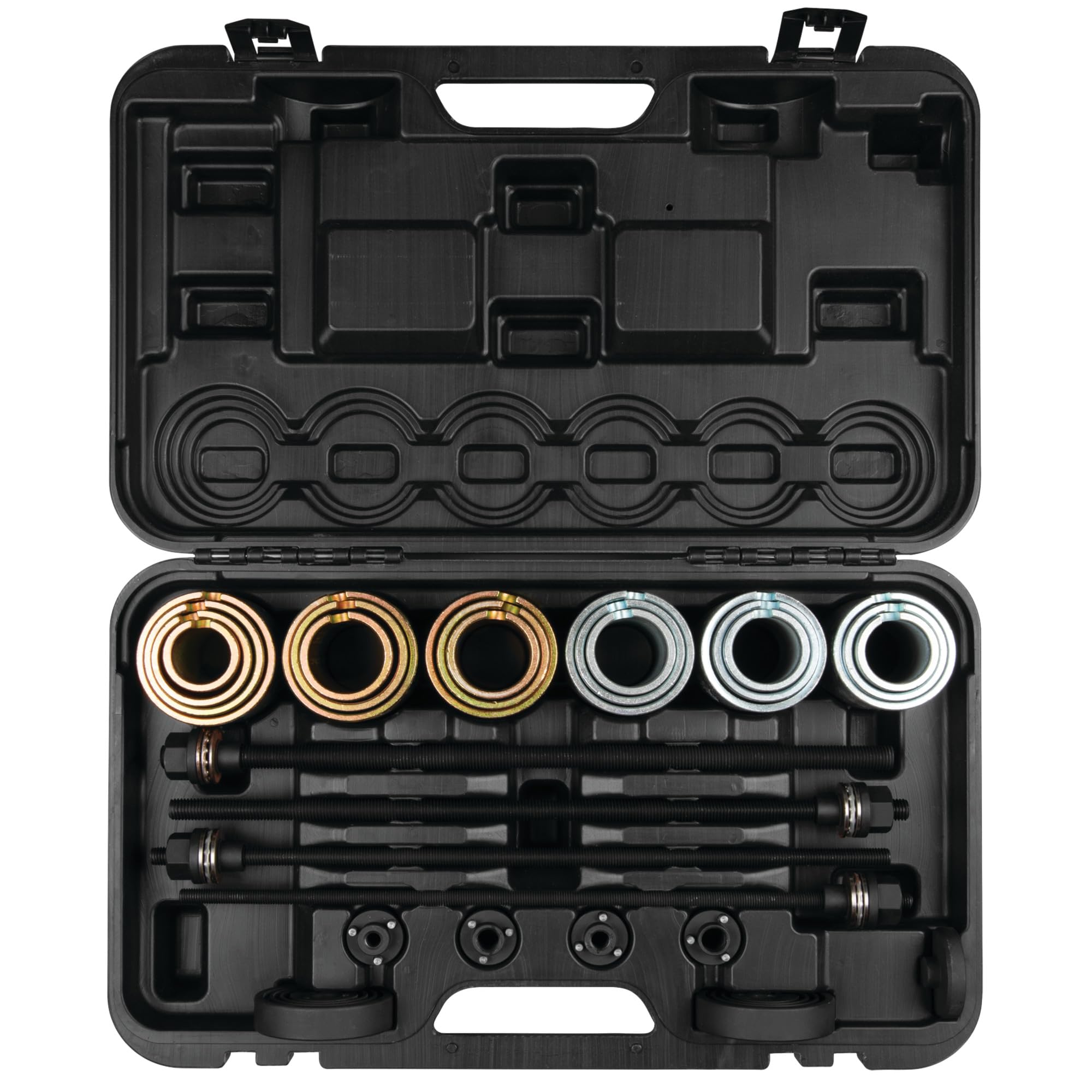 Bushing Installer and Removal Kit Performance Tool W89301 - Forcing Screws, Cups, Receivers, Shop Press Adapter, Suspension Service Kit