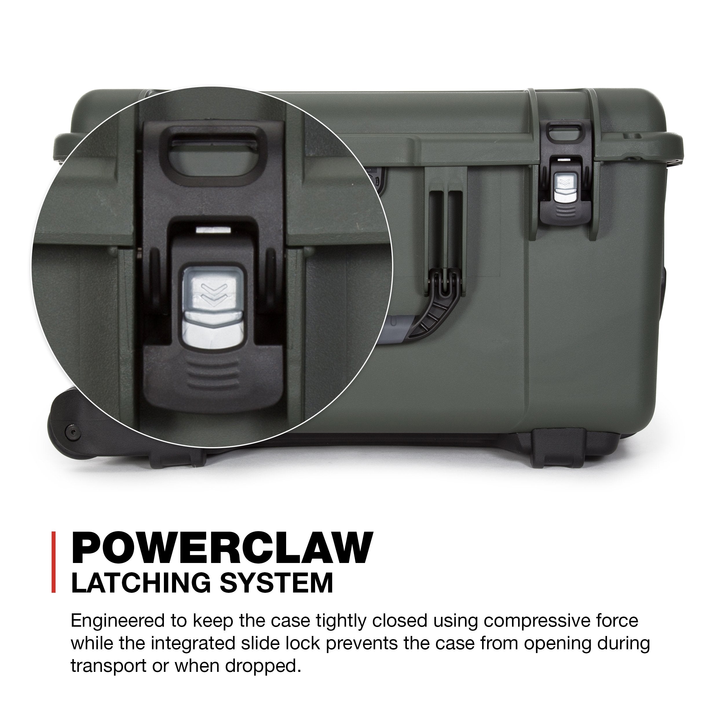 NANUK 960 Wheeled Series Lightweight NK-7 Resin Waterproof Case with Padded Divider, Olive