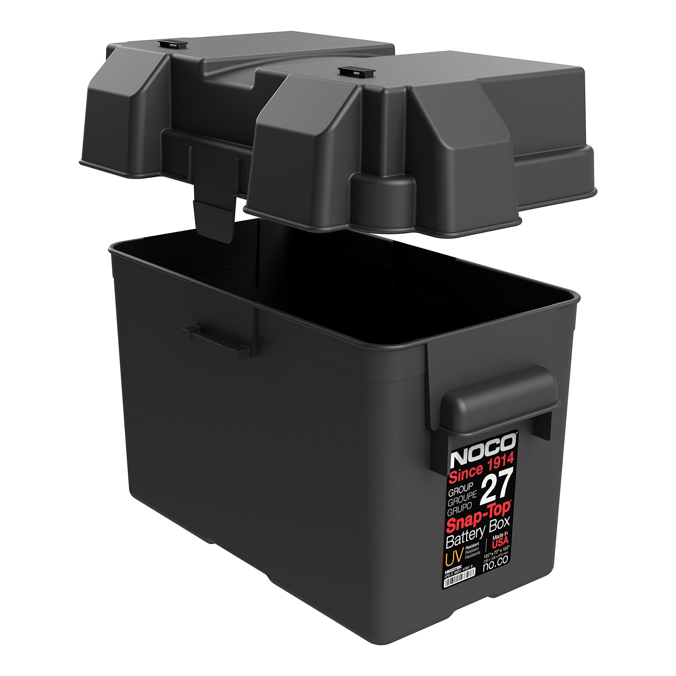 NOCO HM327BKS Snap-Top Battery Box, Group 27 12V Outdoor Waterproof Battery Box for Marine, Automotive, RV, Boat, Camper and Travel Trailer Batteries
