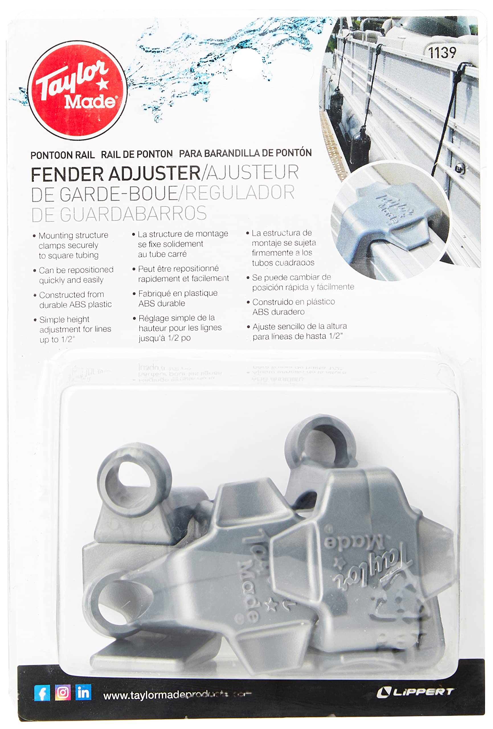 Pontoon Boat Rail Fender Hanger / Adjuster, Taylor Made Products 1139, Pack of 4