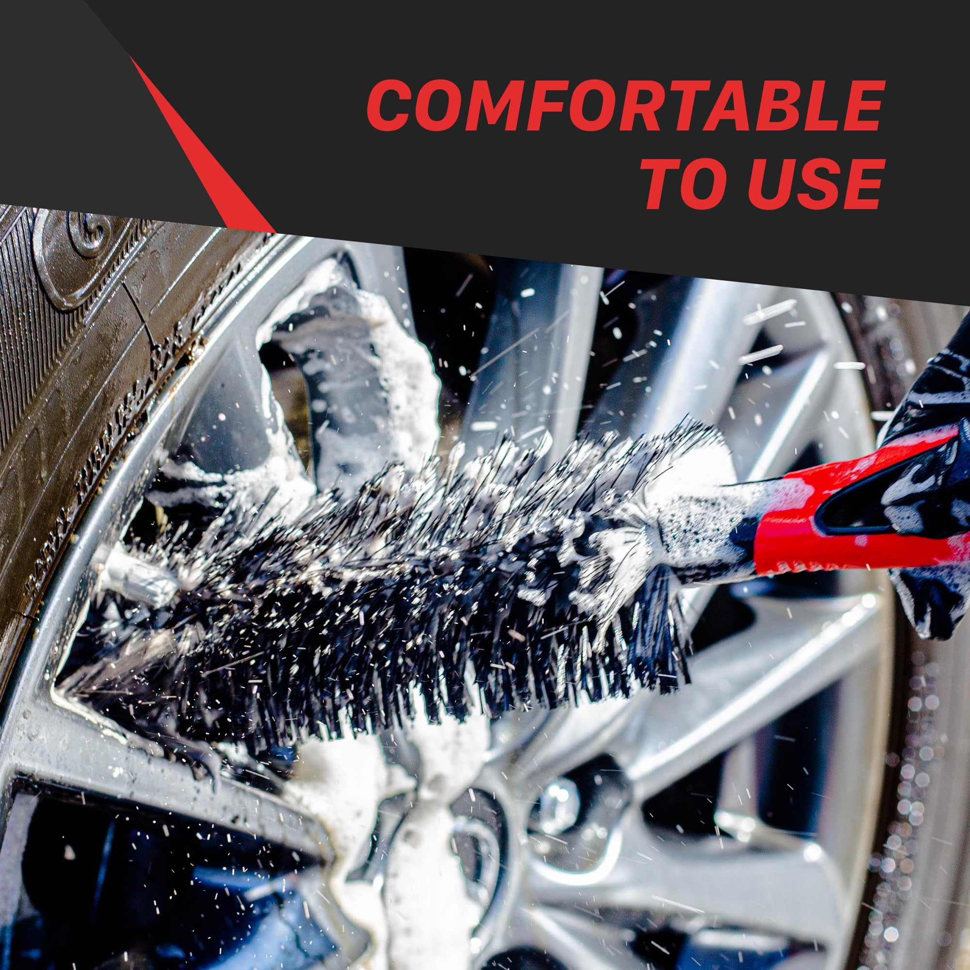 Maxshine 360° Universal Car Engine Cleaning Brush | 12” Long Handle with Non-Slip Grip | Soft Bristles for Safe & Effective Detailing | Deep Cleaning Tool for Engines, Wheels & Auto Detailing