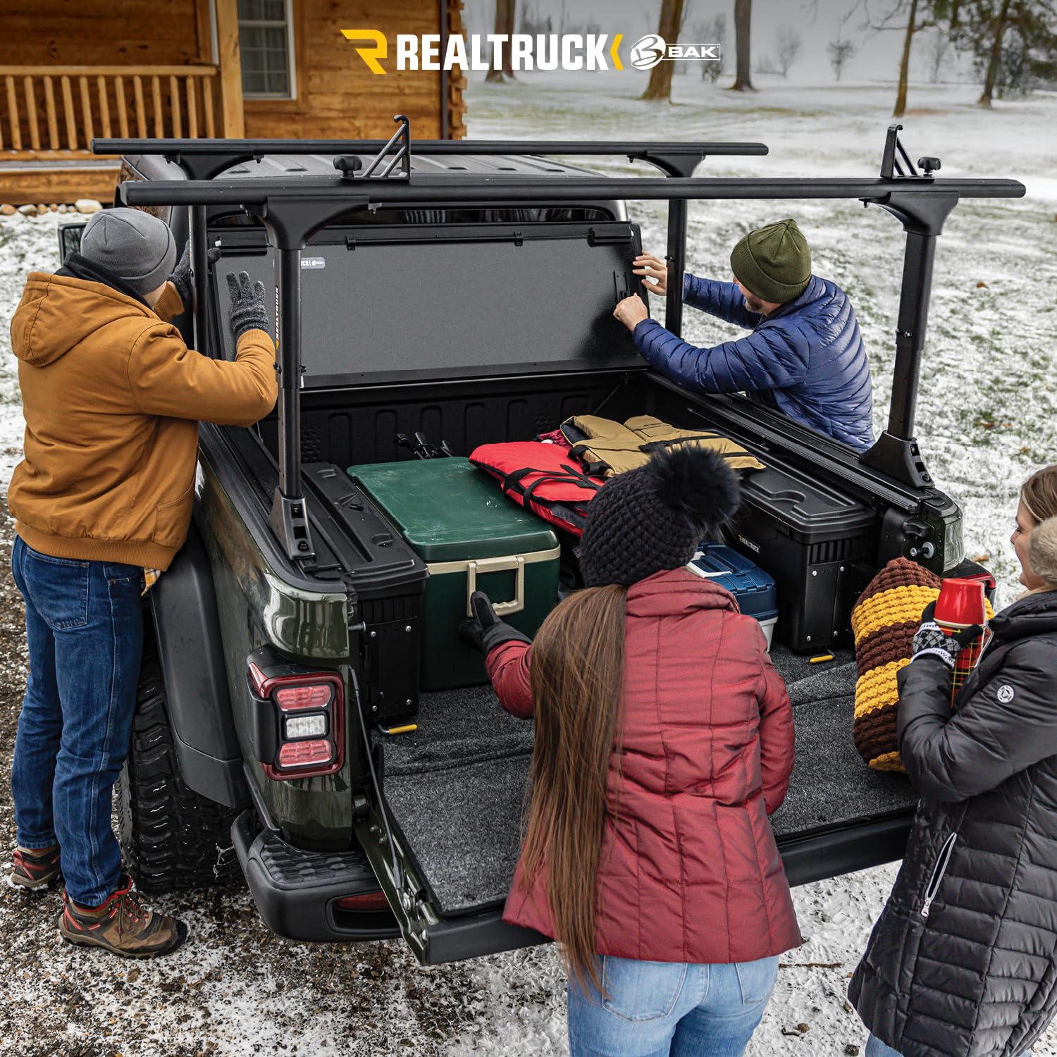 BAK MX4 TS Hard Folding Truck Bed Tonneau Cover | RealTruck | 449332TS | Fits 2019-2023 Ford Ranger 5' 1" Bed (61.2")