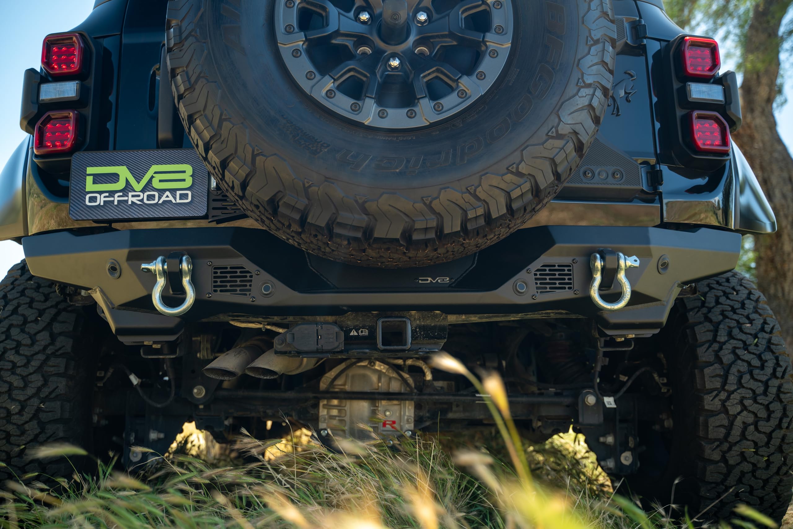 Spec Series DV8 Offroad Rear Bumper for 2021-2025 Ford Bronco | Mounts two 3" Light Pods | Features two 1" Thick D-Ring Mounts | Compatible With All Trim Levels (Including Raptor)