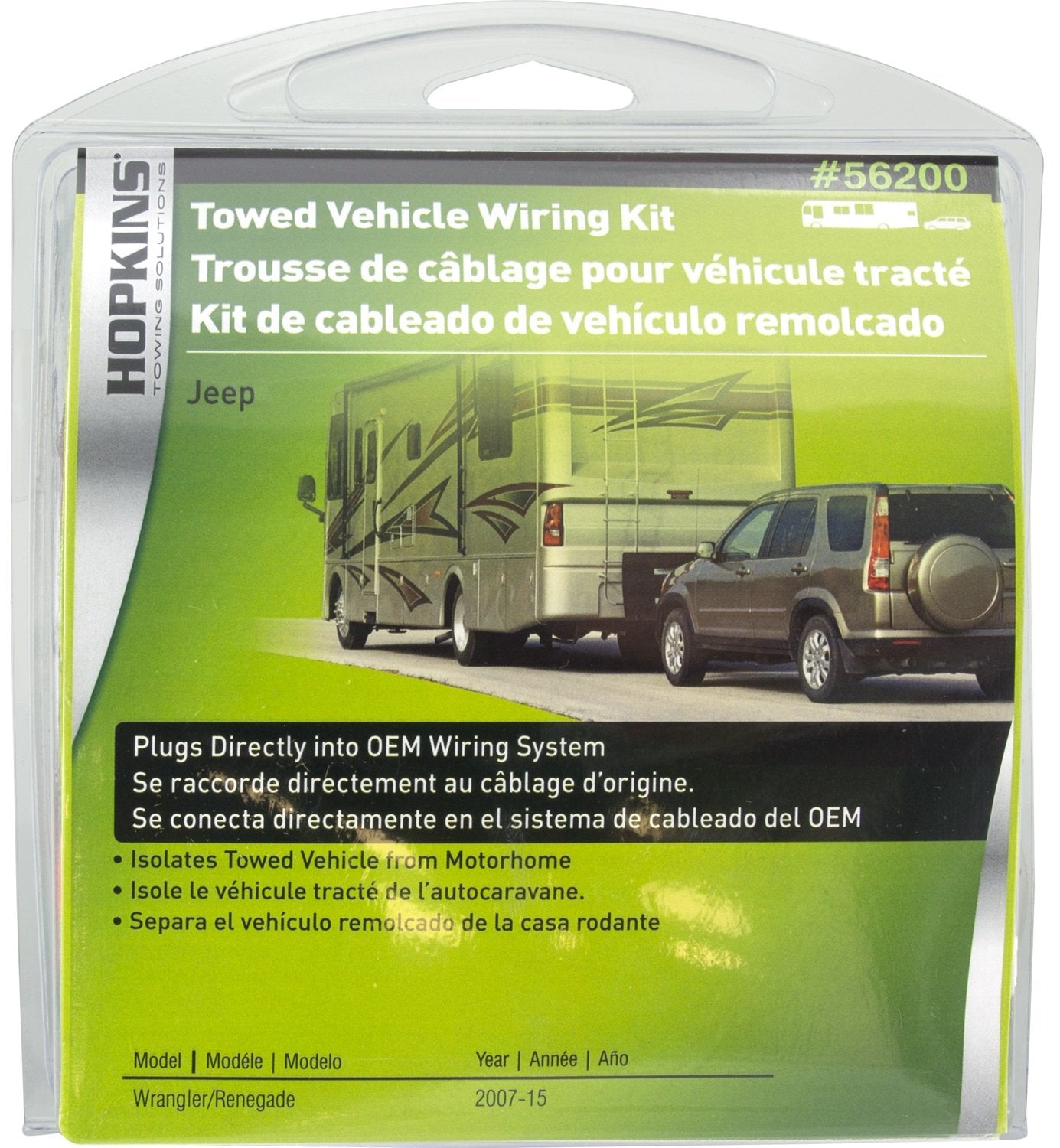 Plug-In Hopkins Simple Towed Vehicle Wiring Kit 56109