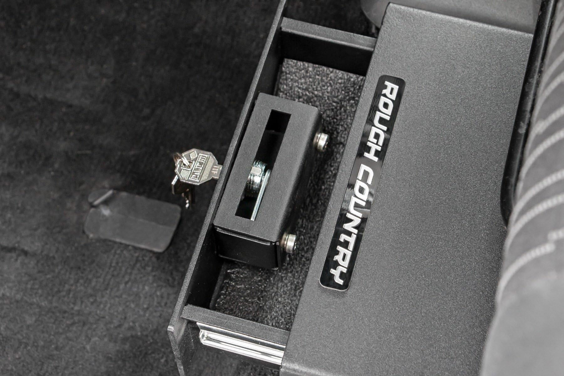 Under Seat Storage Rough Country for Jeep Wrangler JK (2007-2010) & Wrangler Unlimited (2007-2018) - Hidden Storage Keeps Valuables Locked & Secure
