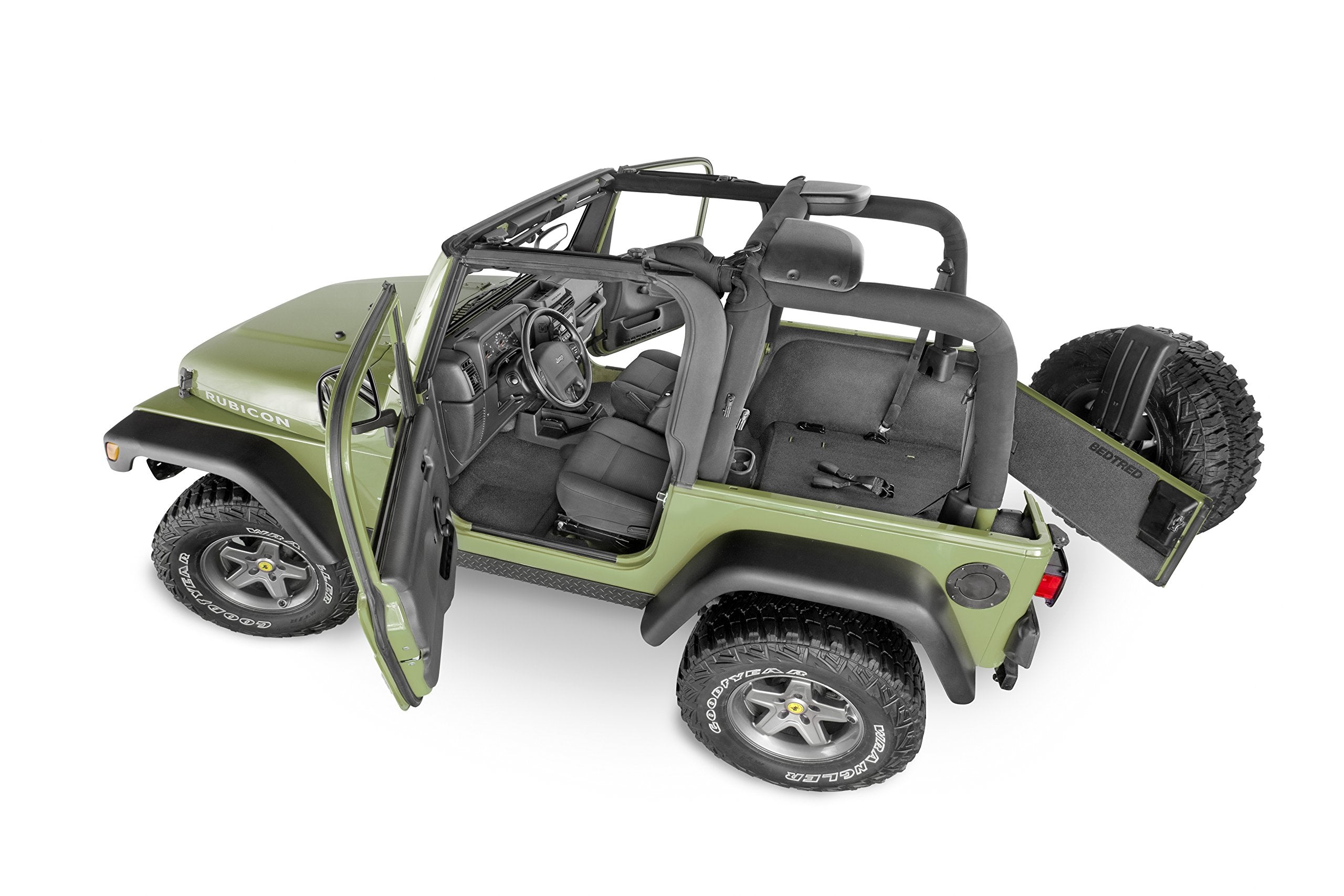 Jeep BedRug Kit - BedTred BTTJ97R fits 97-06 TJ 97-06 REAR 4PC CARGO KIT (INCLUDES TAILGATE)