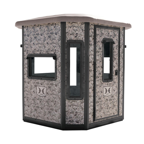 Hawk 6.55' W x 6.5' D x 6.5' T Assembled Insulated Steel Box Blind Office | Floor with Rubber Pad and Multiple One-Hand-Operable Windows | Blind Only