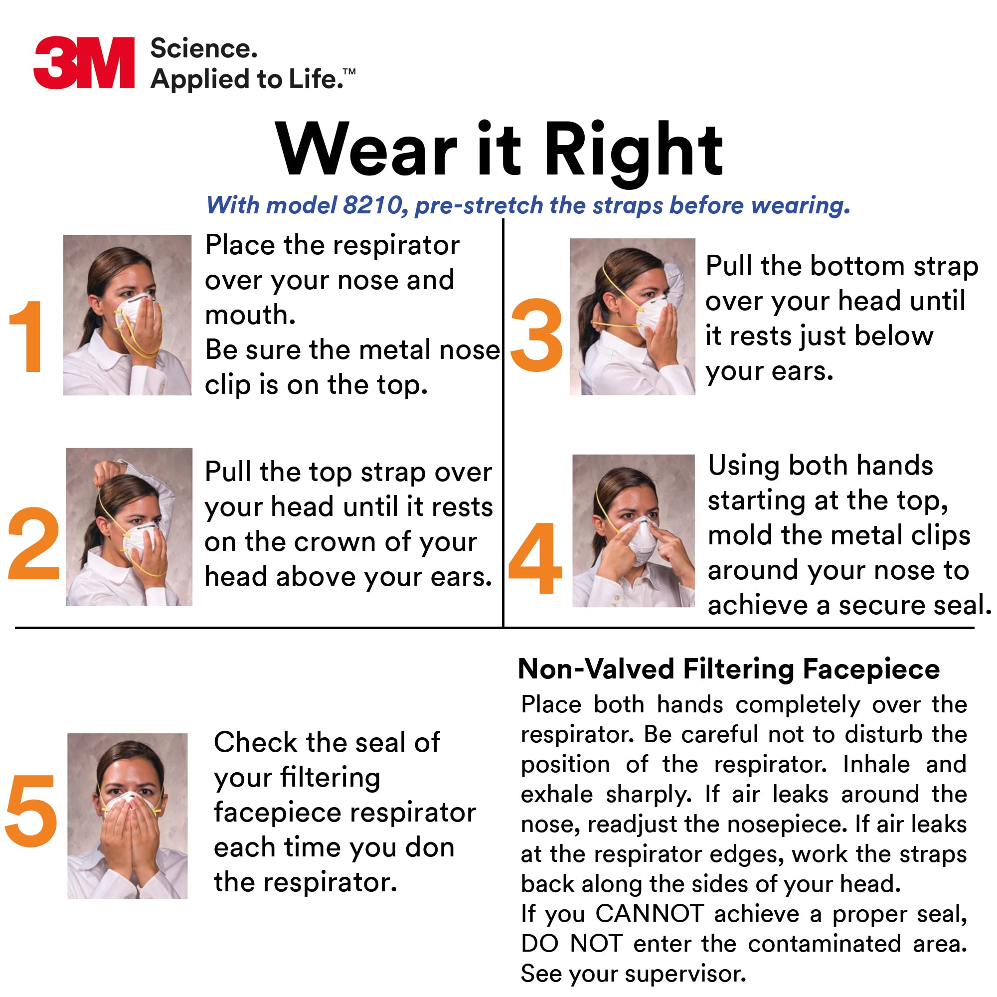 3M Particulate Respirator 8210, N95, Pack of 20 Disposable Respirator, NIOSH APPROVED, Two-Strap Cup Style Design, Lightweight with Cushioning Nose Foam
