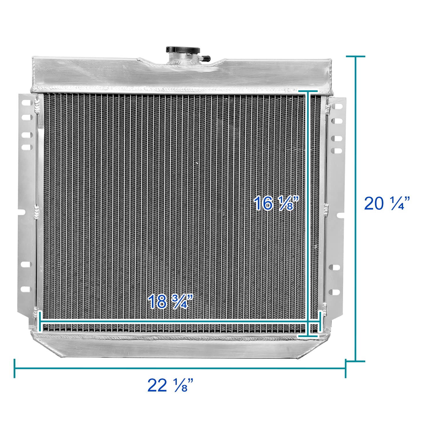 3 Row Radiator with Fan Shroud Spec-D Tuning Aluminum Compatible with Ford Mustang V8 L6 1967-1969