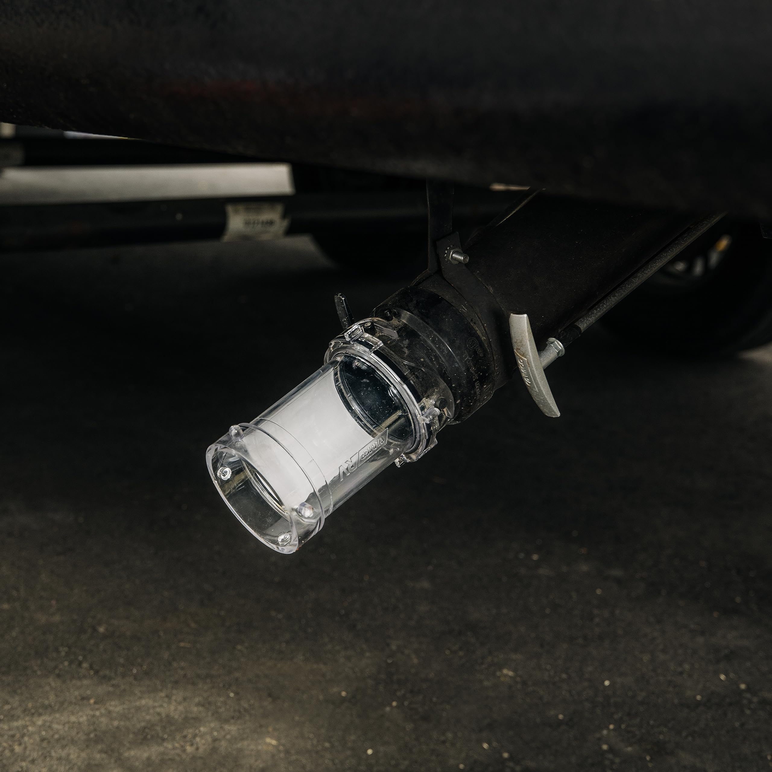 Camco RV Clear Sewage Hose Adapter - Extend Your Sewer Outlet & See When the System is Fully Rinsed - Camper Sewer Hose Extender Measures 5 Inches (39572)