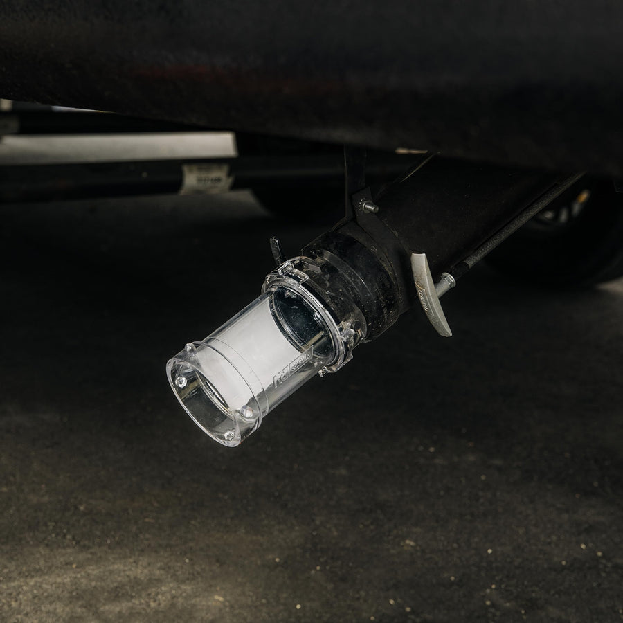 Camco RV Clear Sewage Hose Adapter - Extend Your Sewer Outlet & See When the System is Fully Rinsed - Camper Sewer Hose Extender Measures 5 Inches (39572)