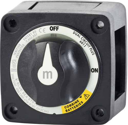 Blue Sea 6011200 Dual Circuit Plus m-Series Battery Switch - Black