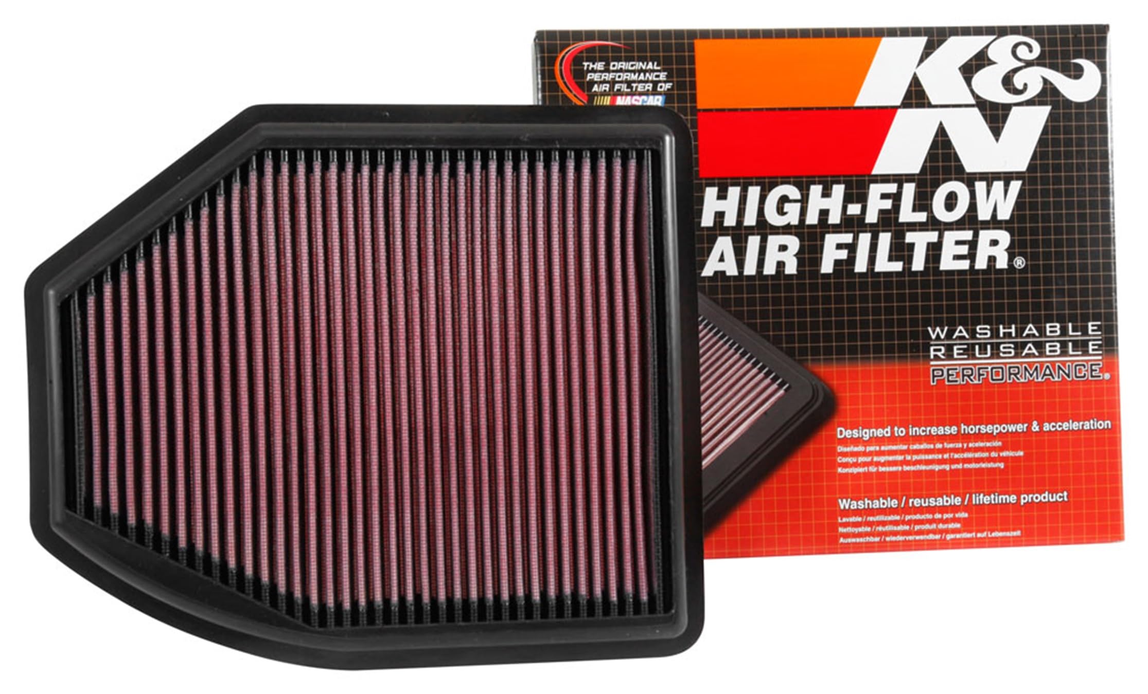 K&N Original High-Flow Lifetime Engine Air Filter: Increase Power: Premium, Washable: Compatible with 2016-2022 Acura: ILX, 33-5035