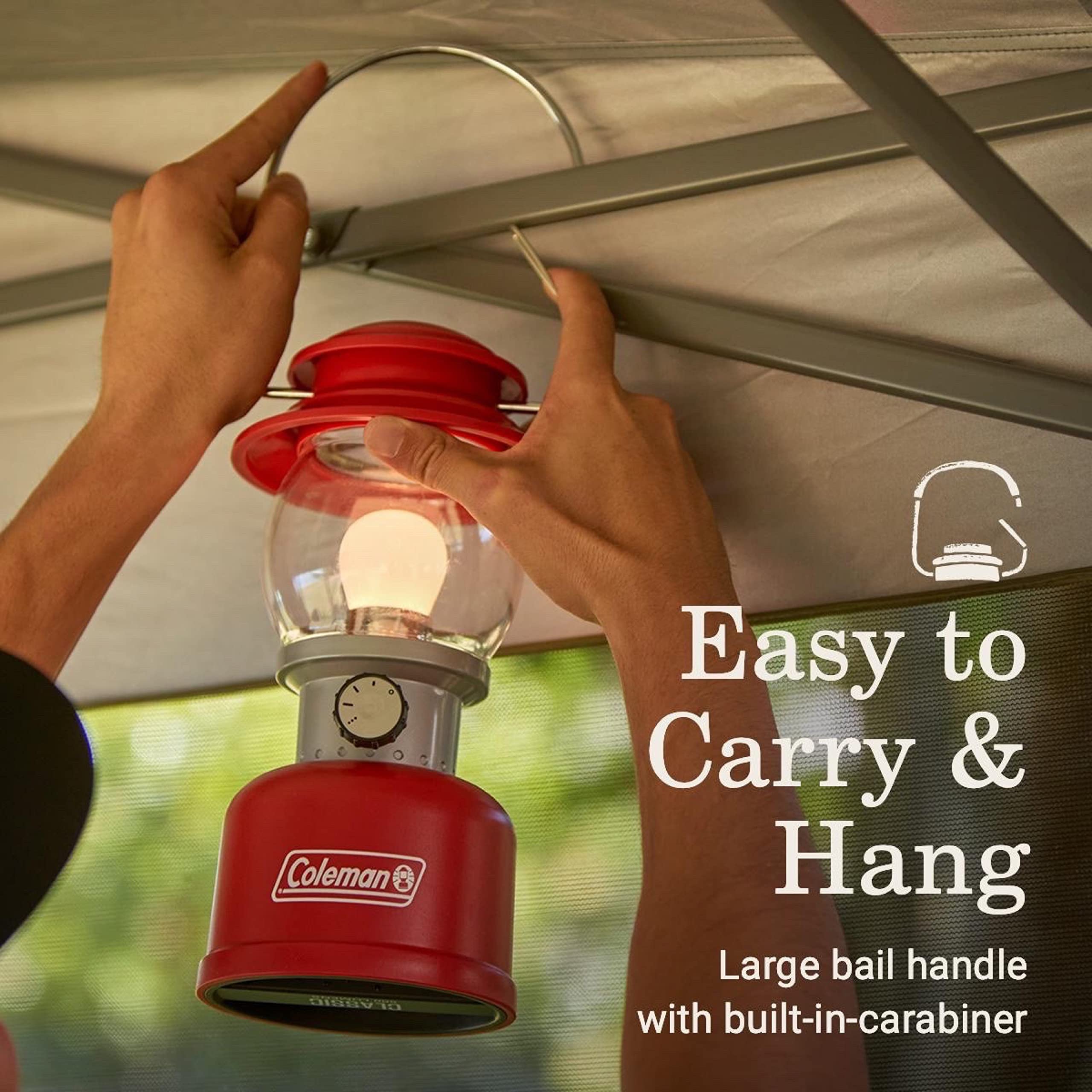 Coleman Classic LED Lantern Handheld 300L/500L with Durable & Water-Resistant Hanging Handle for Camping Emergencies & at-Home Usage