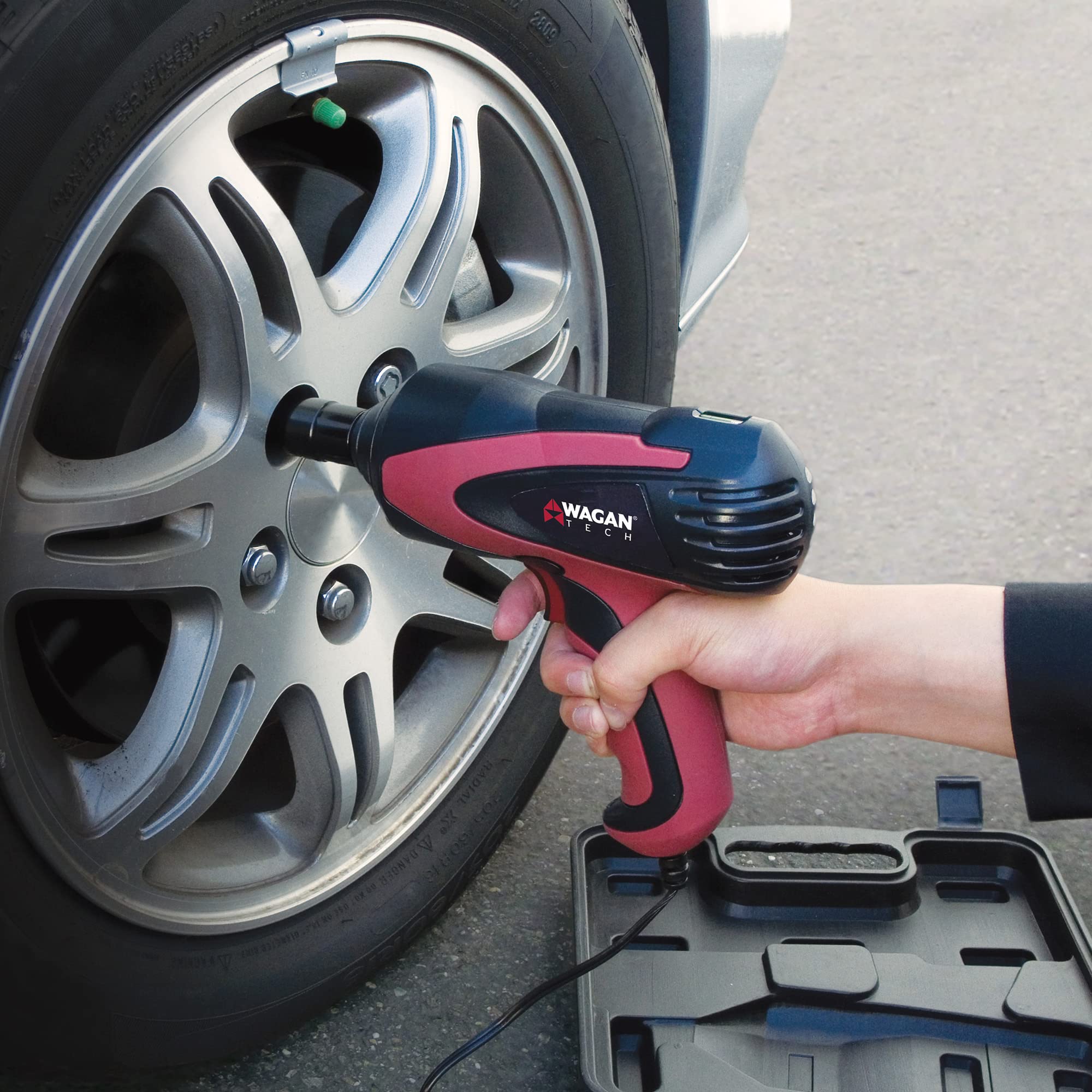 Wagan 12V DC Mighty Impact Wrench EL2257, 1/2 inch 12 Volt Electric Impact Wrench Kit, 271 ft-lbs, Tire Repair Tools with Sockets and Carry Case