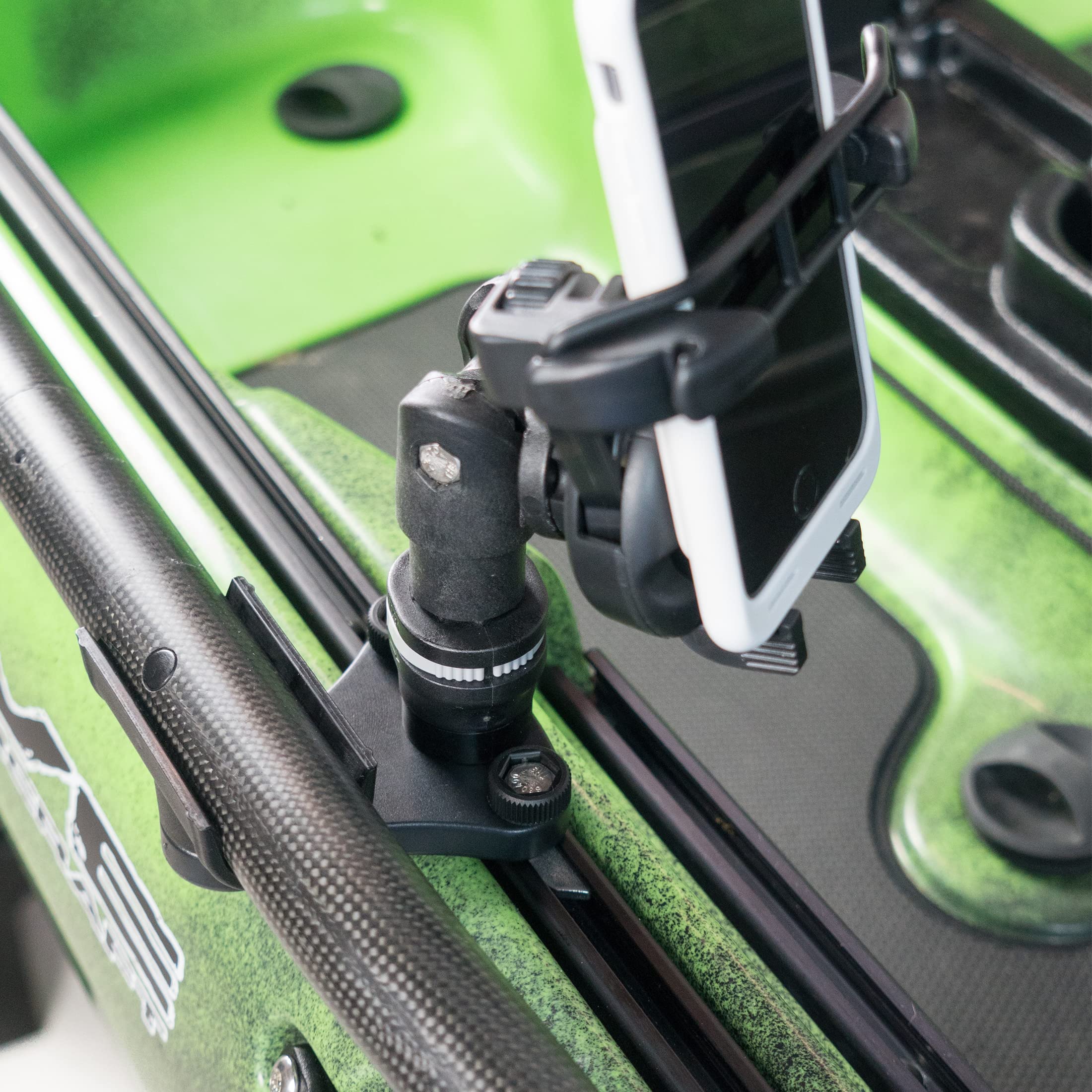QuickGrip RAILBLAZA Paddle Holder Clip with Trackmount for Paddle Pole or Landing Net Storage
