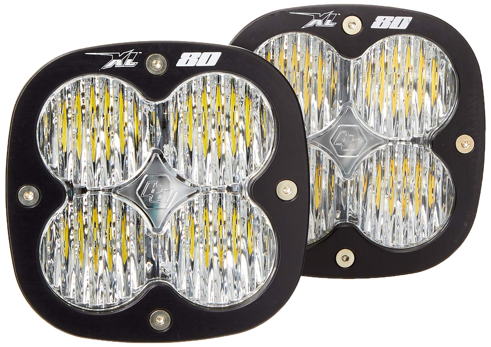 Baja Designs LED Light Pod XL80 Pair - 2 PCS with Wiring Harness (Wide Cornering; Clear)